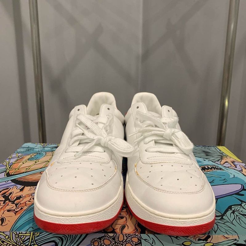 Louis Vuitton Louis Vuitton White and Red Leather Sneakers - Size US 8 / EU 41 - 2 Thumbnail