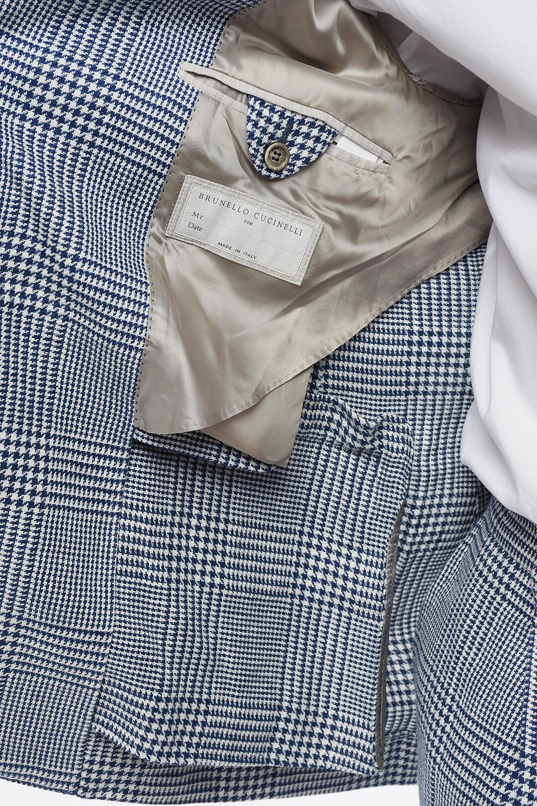 Brunello Cucinelli og1mm0725 District Check Linen Blend Suit in Blue/White Size US S / EU 44-46 / 1 - 6 Thumbnail