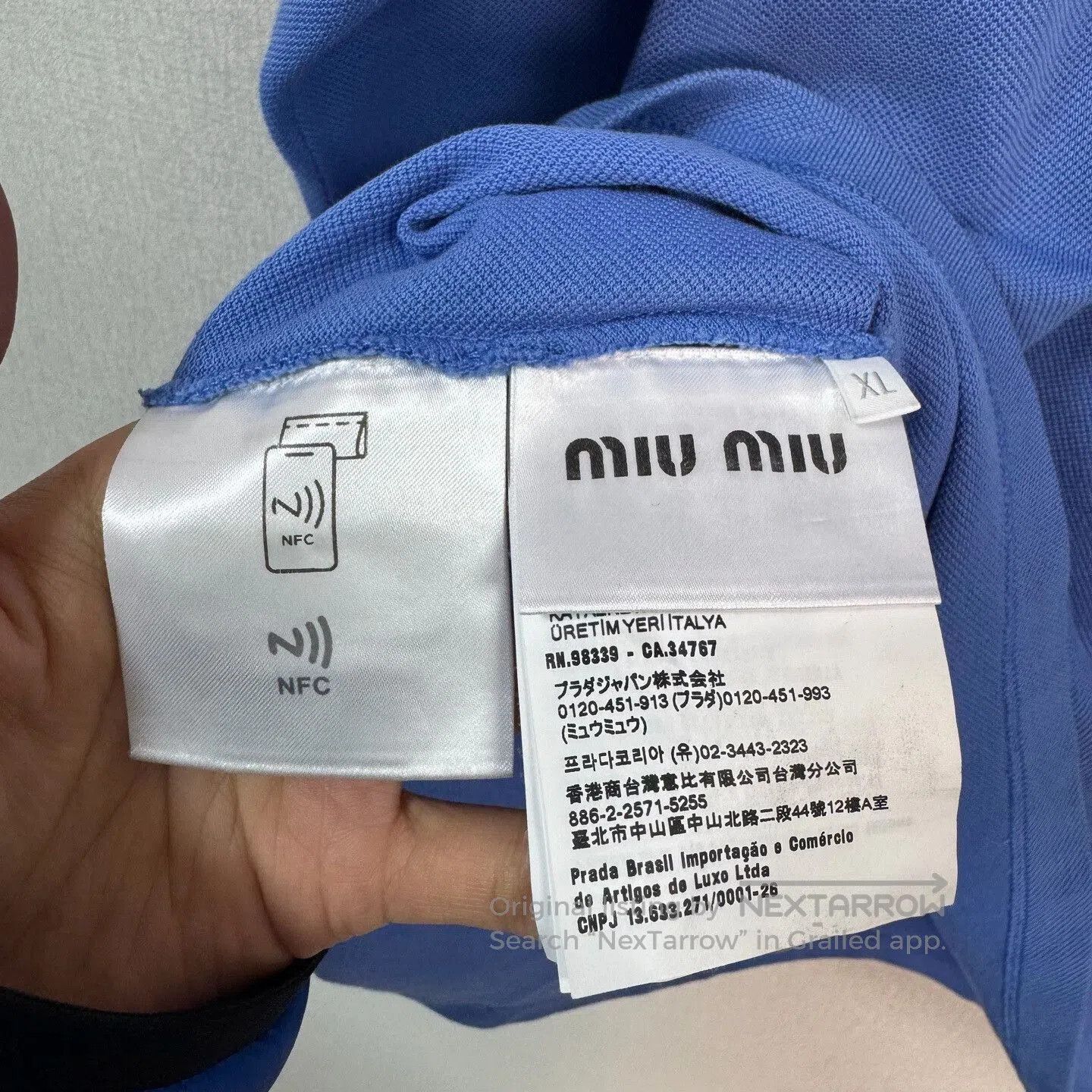 Miu Miu Miumiu Long Sleeve Embroidered Polo Shirt. Size XL / US 12-14 / IT 48-50 - 4 Thumbnail