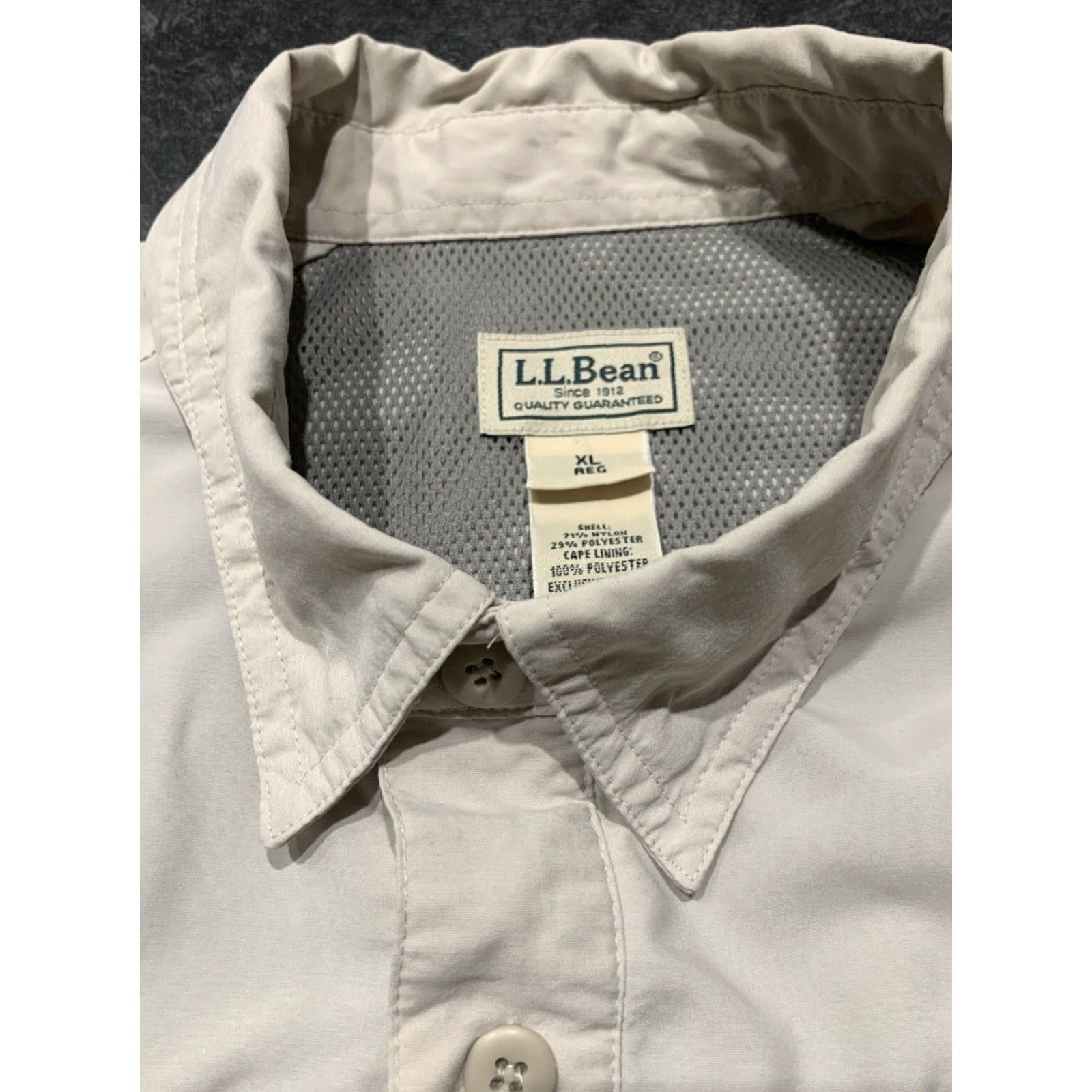 Vintage LL BEAN Button Up Shirt Mens XL Beige Long Sleeve Outdoor Button Down Collar Nylon Poly Blend Size US XL / EU 56 / 4 - 6 Thumbnail