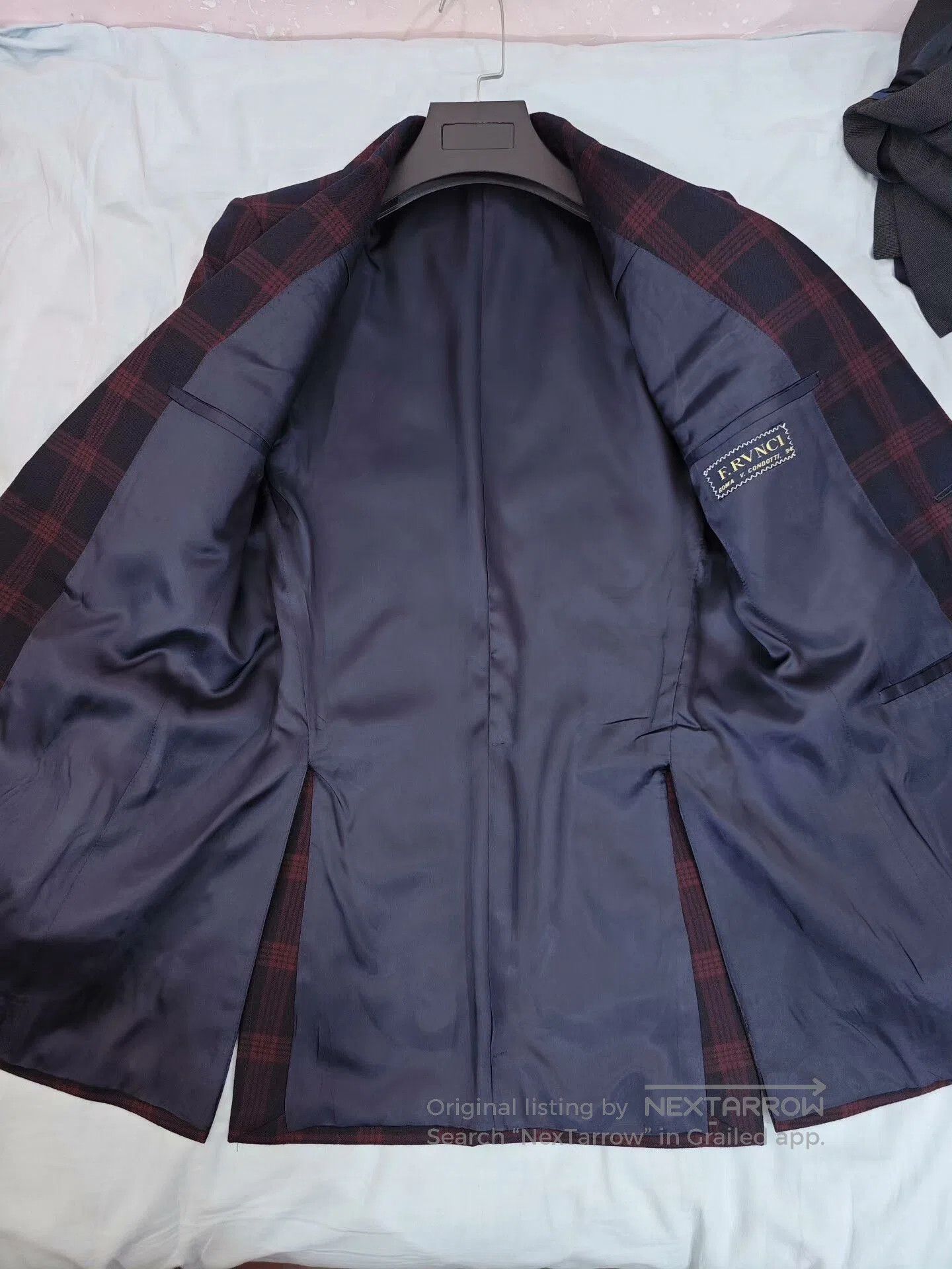 Japanese Brand Italian Wool Blend Suit with Red Checks. Size US S / EU 44-46 / 1 - 6 Thumbnail