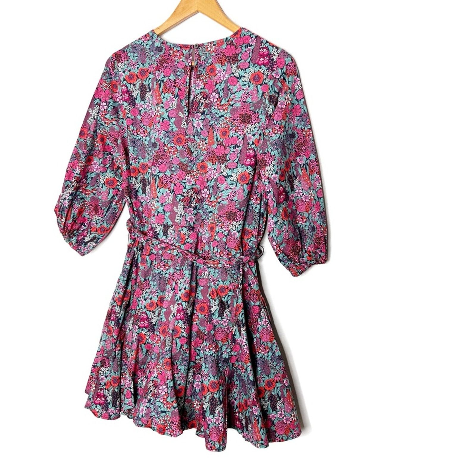 Other Evereve Women’s Floral Belted Mini Full Skirt Chic Dress Size S / US 4 / IT 40 - 4 Thumbnail