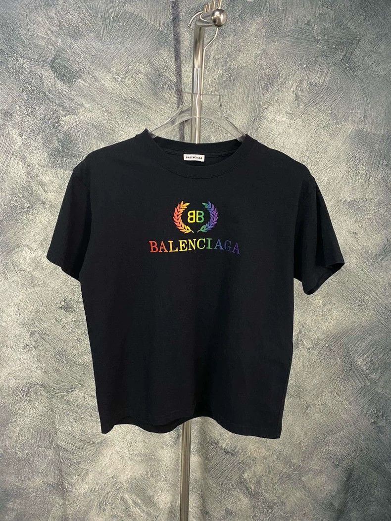 Balenciaga Balenciaga Black round neck short sleeve chest five-color Size US XL / EU 56 / 4 - 1 Thumbnail