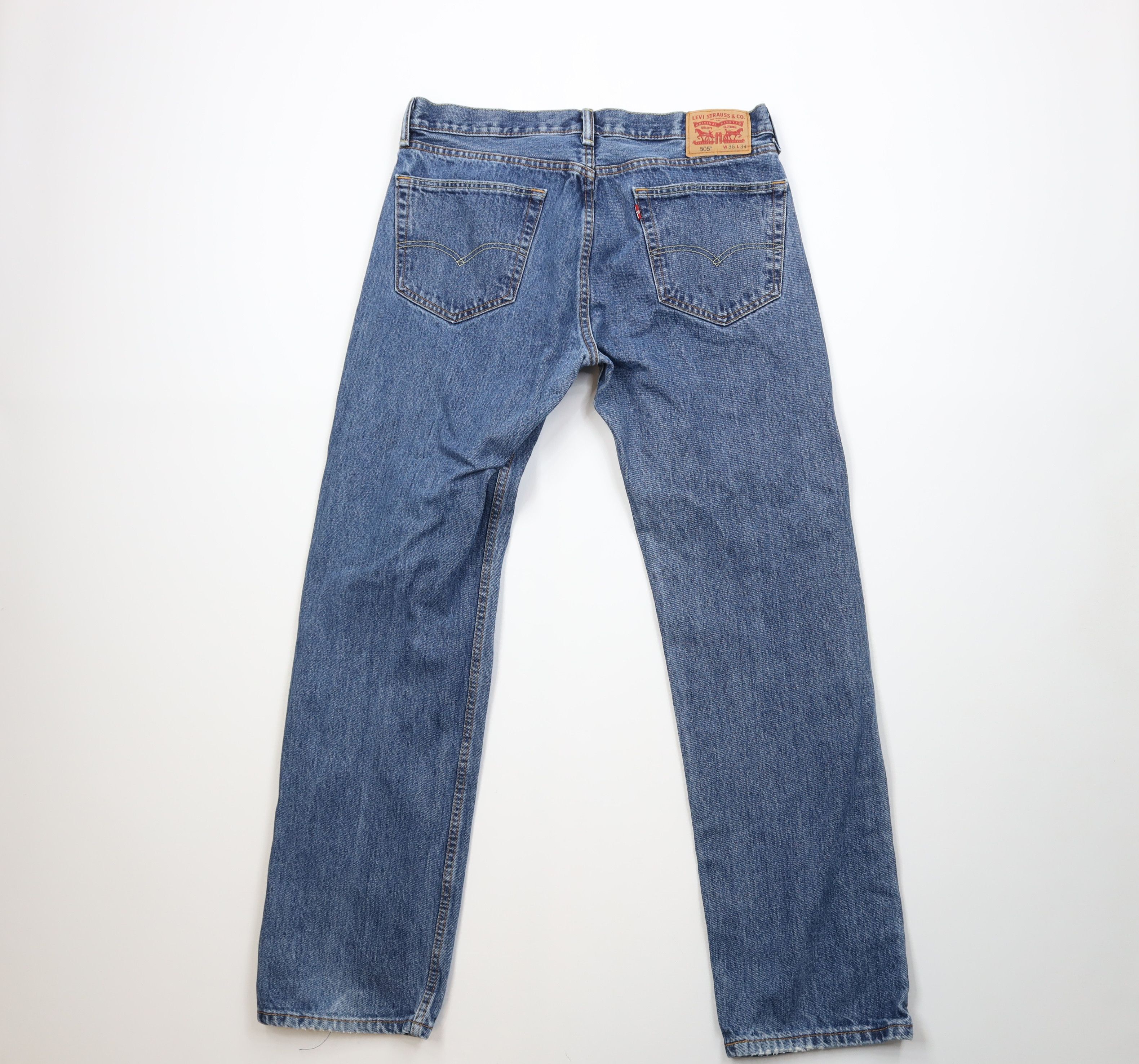 Levi's Vintage Y2K Levis 505 Regular Straight Leg Denim Jeans Blue Size US 36 / EU 52 - 9 Thumbnail
