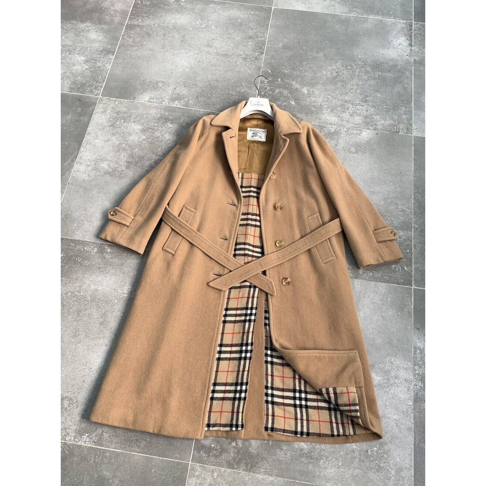 Burberry × Vintage Women's BURBERRYS CAMEL HAIR Wool Trench Coat Jacket UK 12 M Size M / US 6-8 / IT 42-44 - 13 Thumbnail