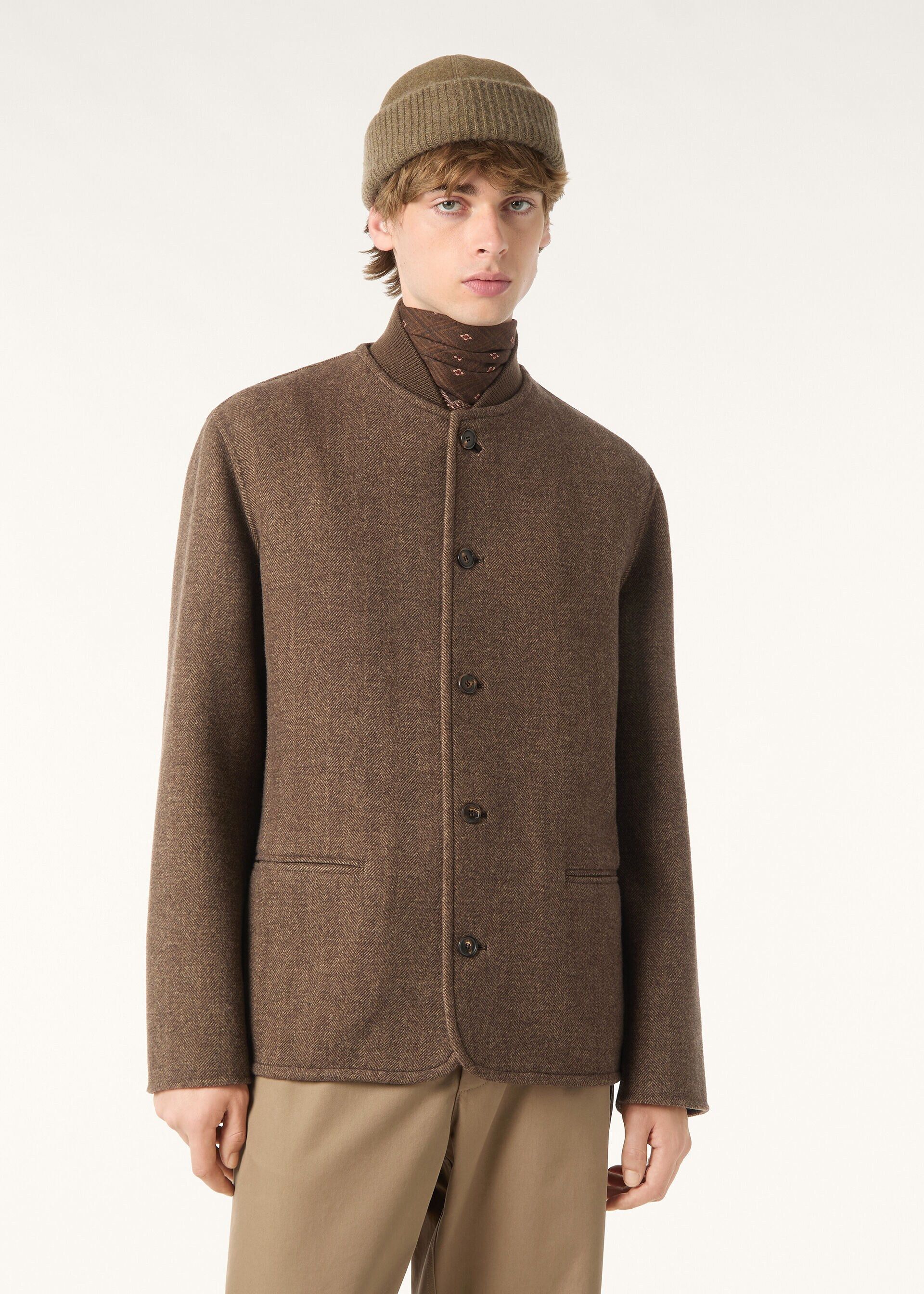 Loro Piana os11x0226 FAR0389 Chilton Jacket in Brown Chevron Size US XL / EU 56 / 4 - 3 Thumbnail