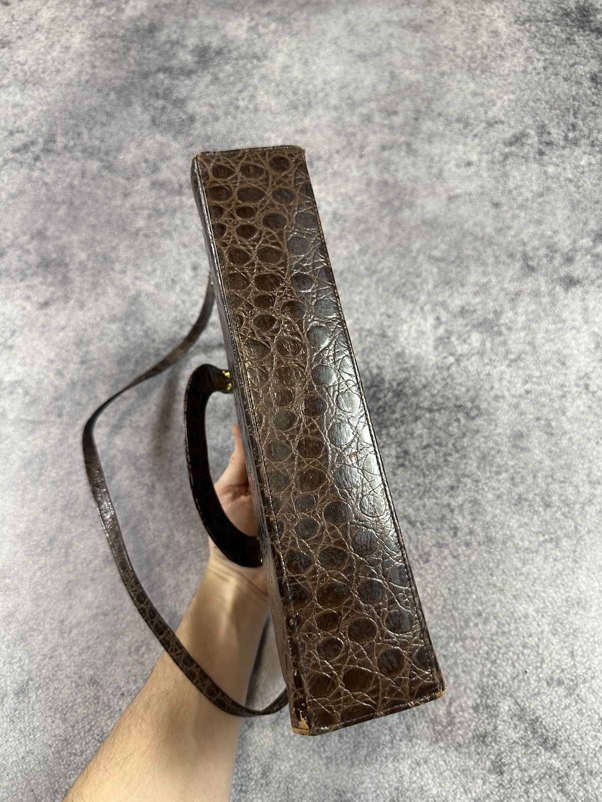 Vintage Vintage Ackery London Leather Bag Crocodile 80s Women Lux Size ONE SIZE - 6 Thumbnail