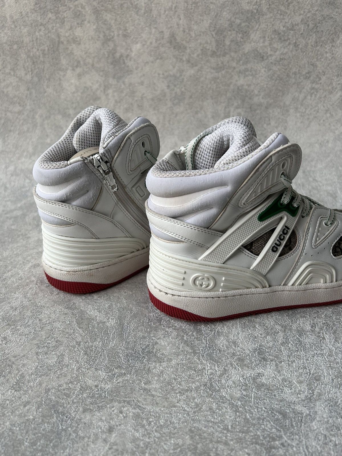 Gucci Gucci Kids Basket GG Logo Leather High Tops Size US 5 / EU 37 - 12 Thumbnail