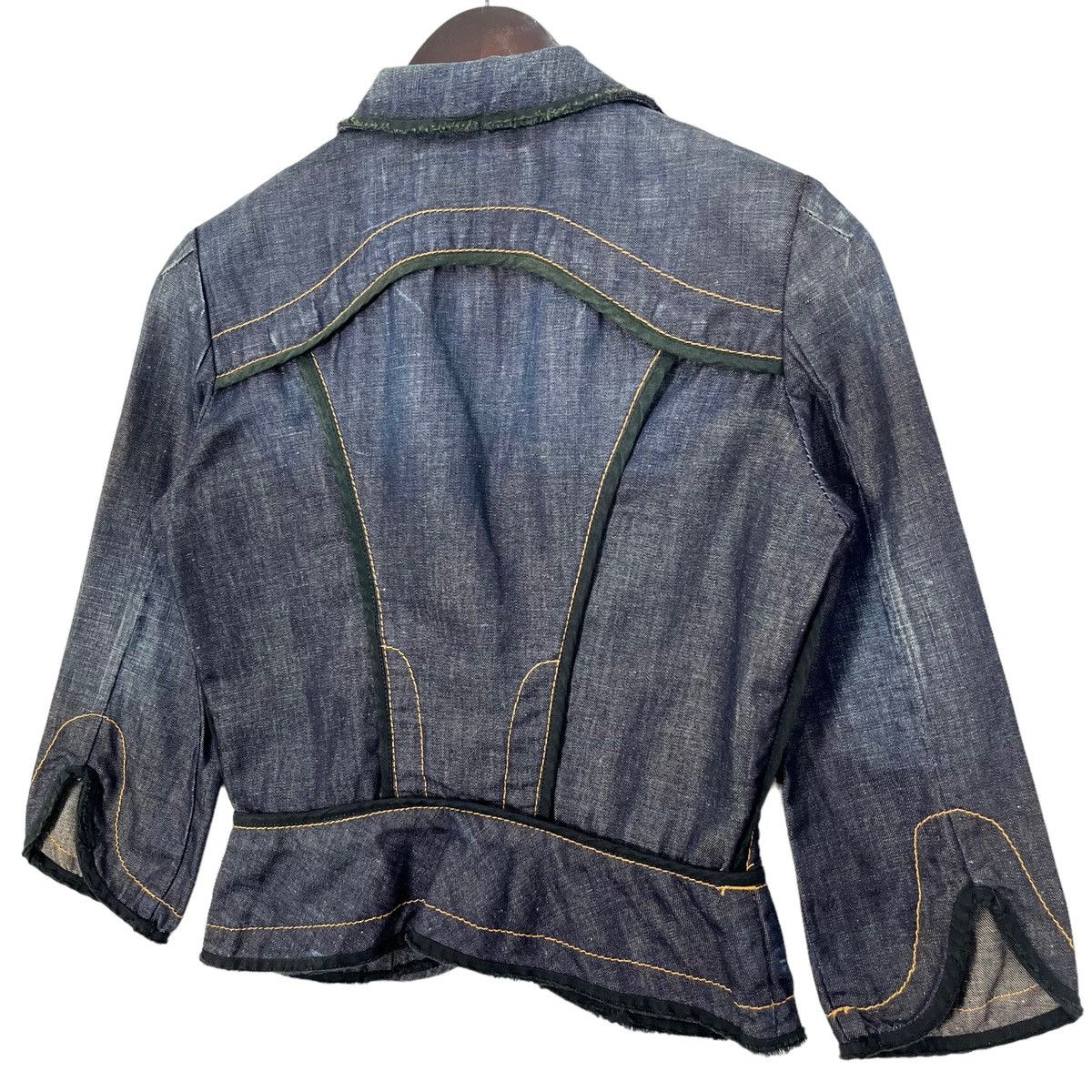 Designer × Moschino Moschino Jeans Denim Distressed Shorts Blazer Jacket Size S / US 4 / IT 40 - 12 Thumbnail
