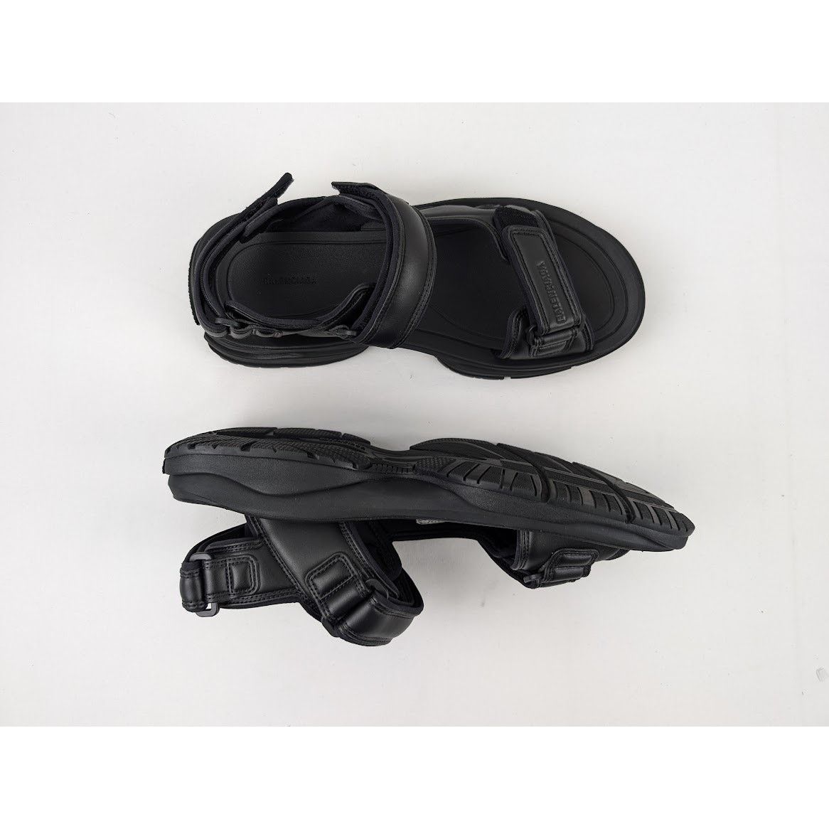 Balenciaga o1rshd1 Tourist Fake Leather Sandal in Black Size US 12 / EU 45 - 2 Thumbnail