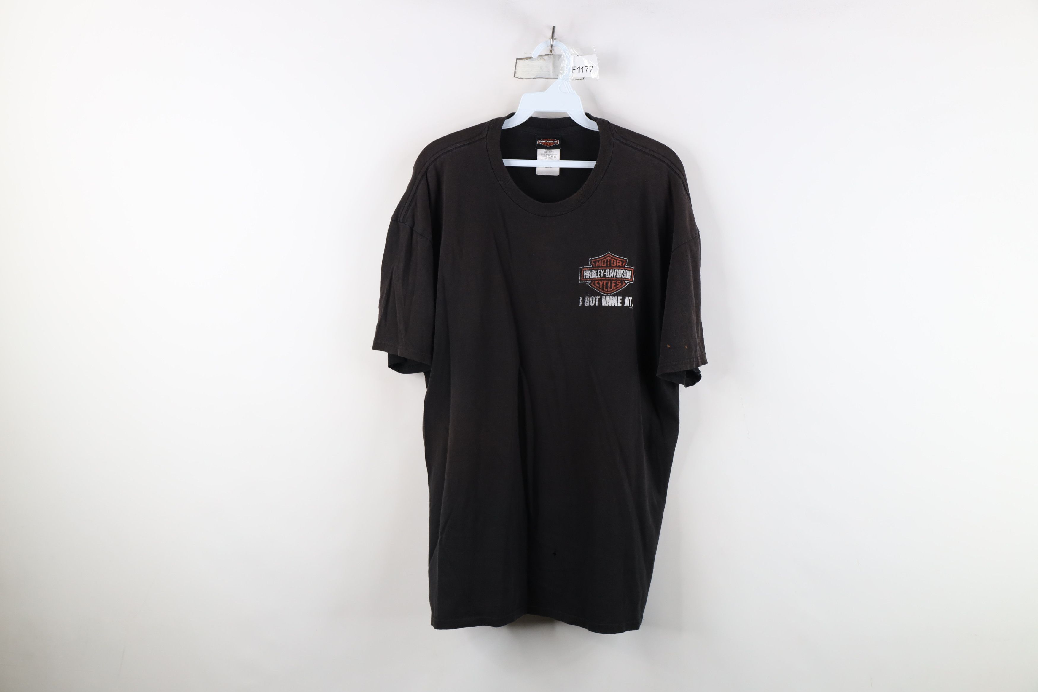 Harley Davidson Y2K Harley Davidson Spell Out Sun Faded T-Shirt Black Cotton Size US XL / EU 56 / 4 - 1 Thumbnail