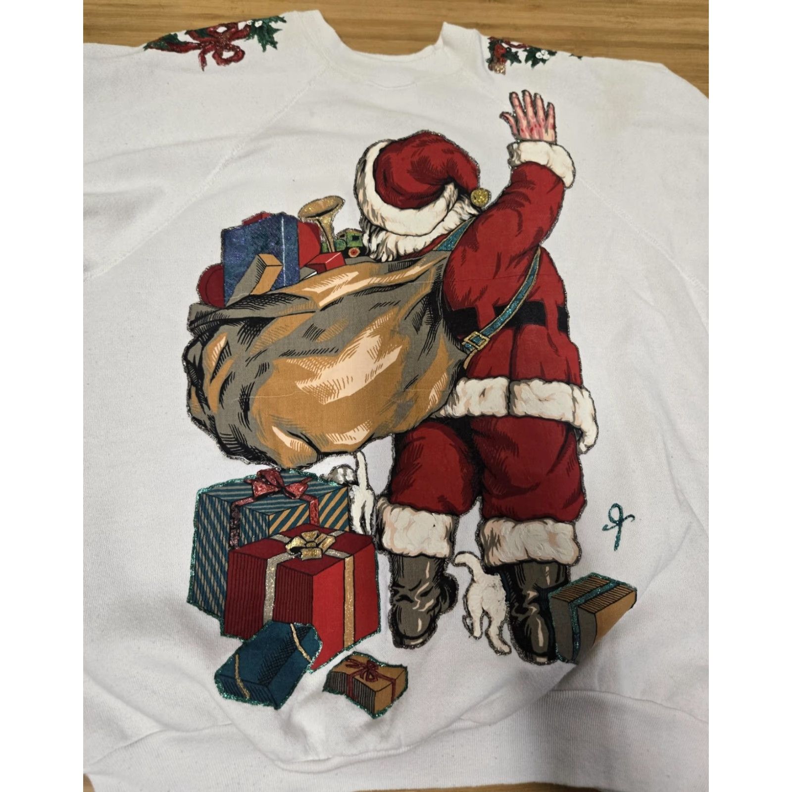Tultex VINTAGE Tultex Sweatshirt Mens XL White Santa Claus Graphic 90s Christmas Pullover Holiday Happy Size US XL / EU 56 / 4 - 6 Thumbnail