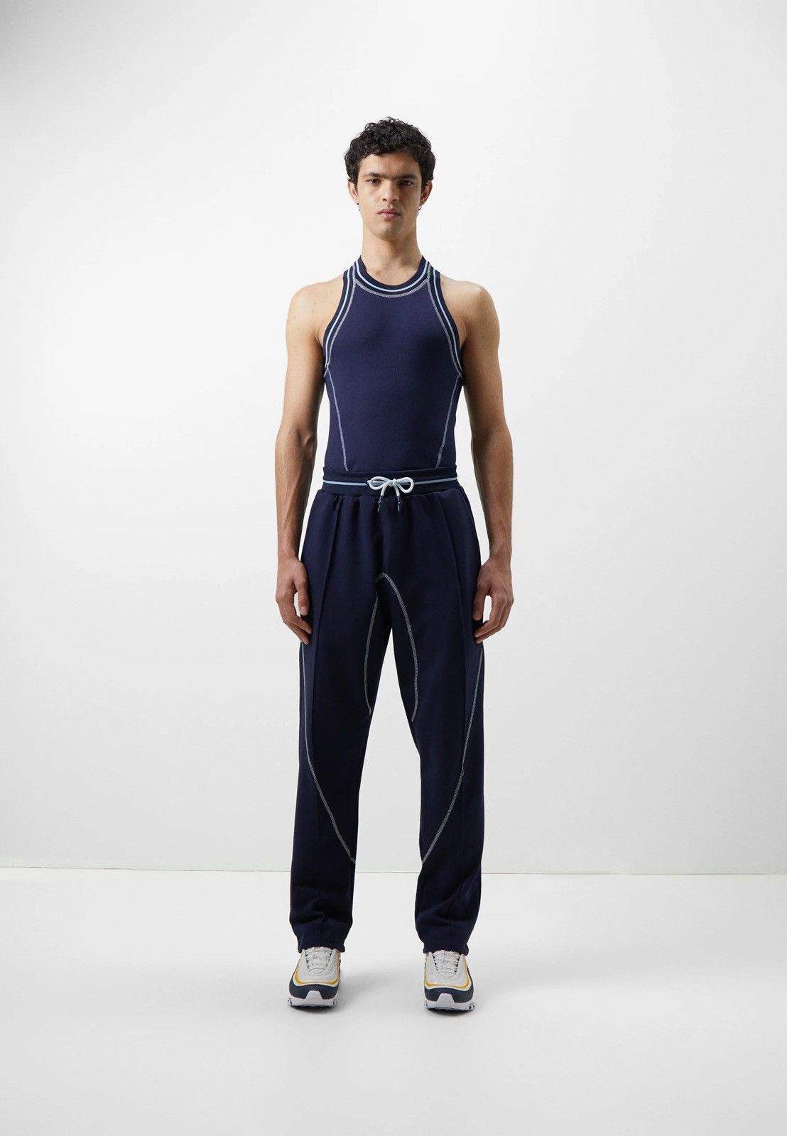 Saul Nash !DS! SS23 Saul Nash Navy Overlock Stitch Lounge Pants Size US 32 / EU 48 - 3 Thumbnail