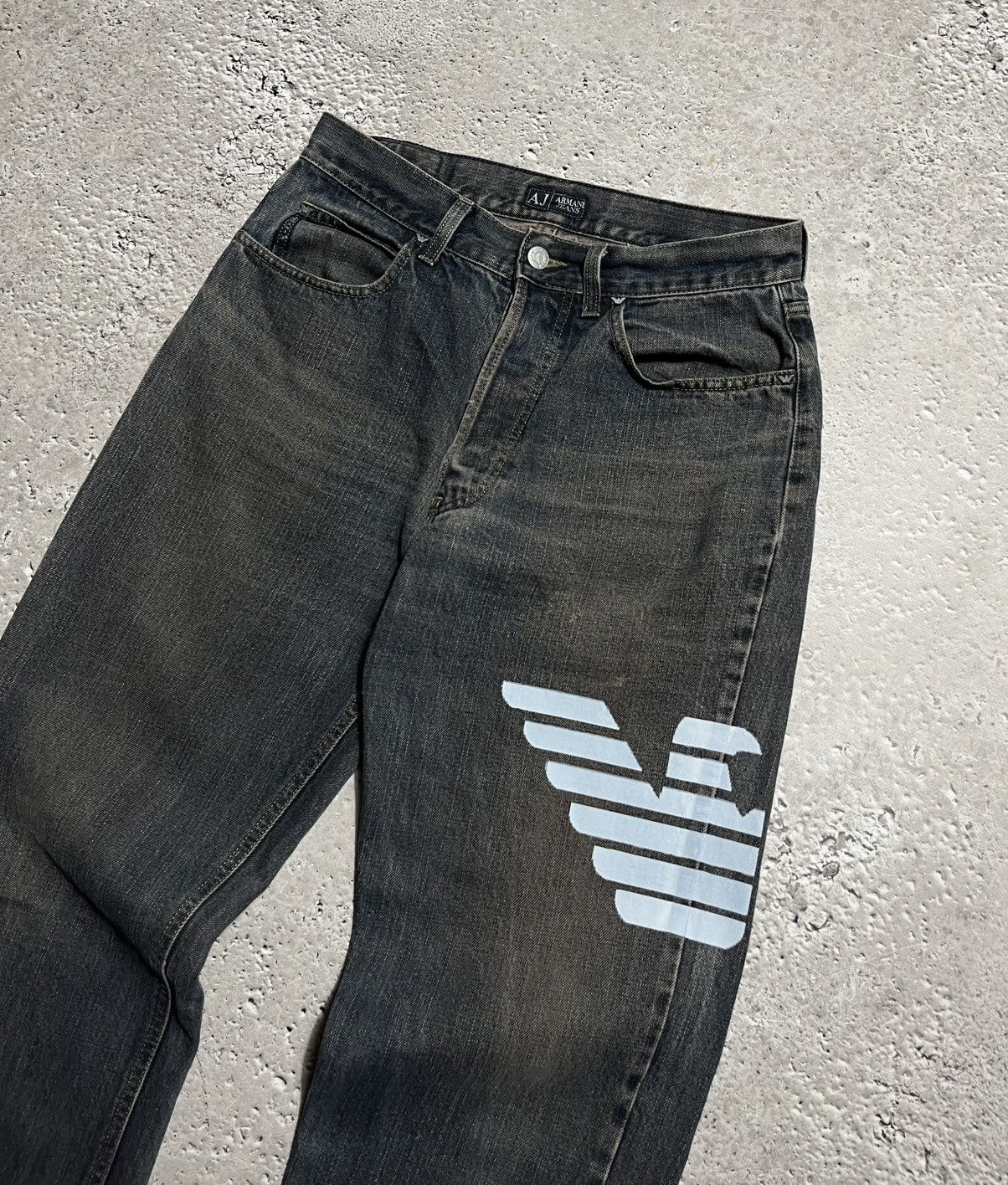 Armani × Vintage Custom Vintage Armani Jeans AJ Logo Denim Jeans Size US 30 / EU 46 - 9 Thumbnail