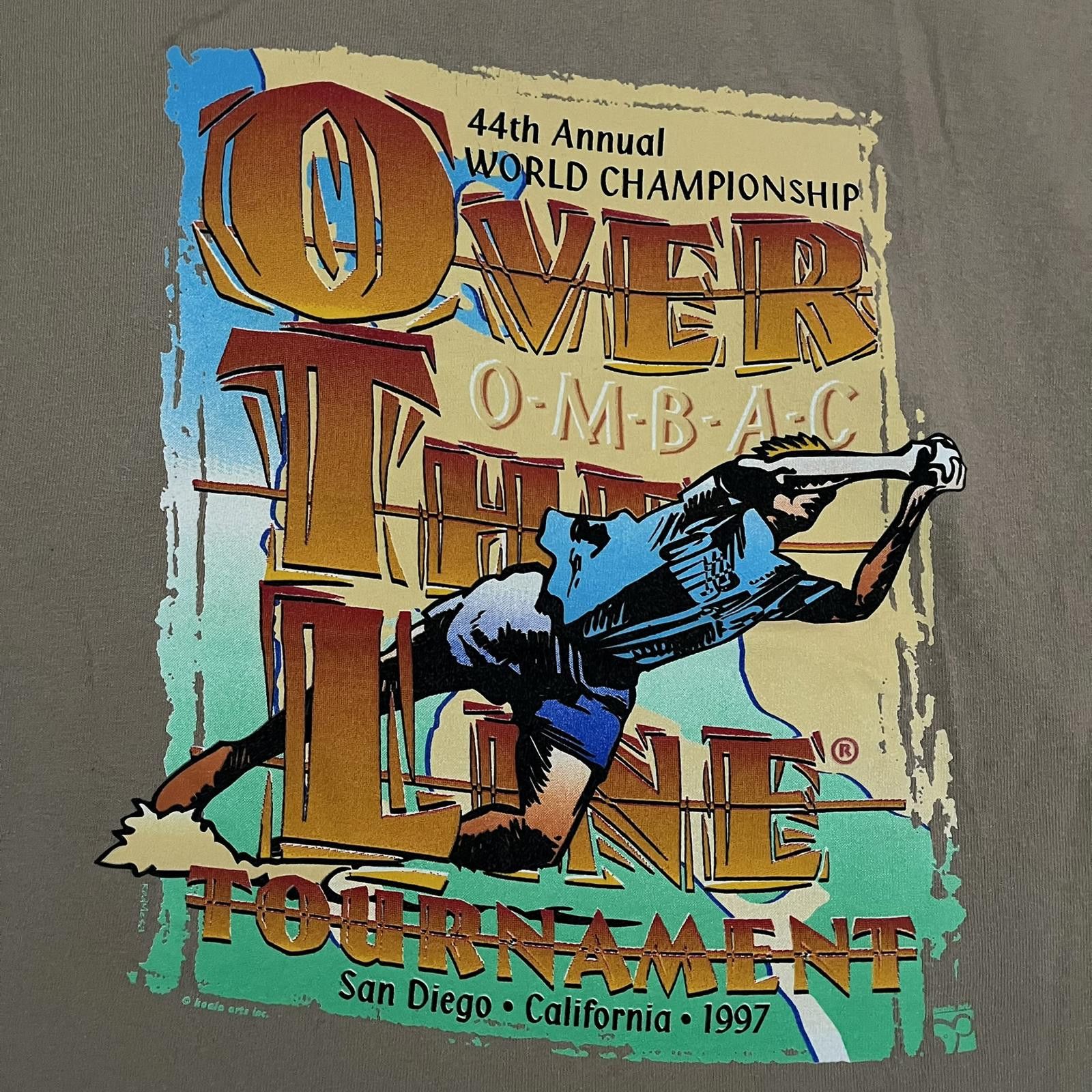 Anvil VTG 90s 1997 Over The Line Tournament Single Stitched Tank L Size L / US 10 / IT 46 - 3 Thumbnail