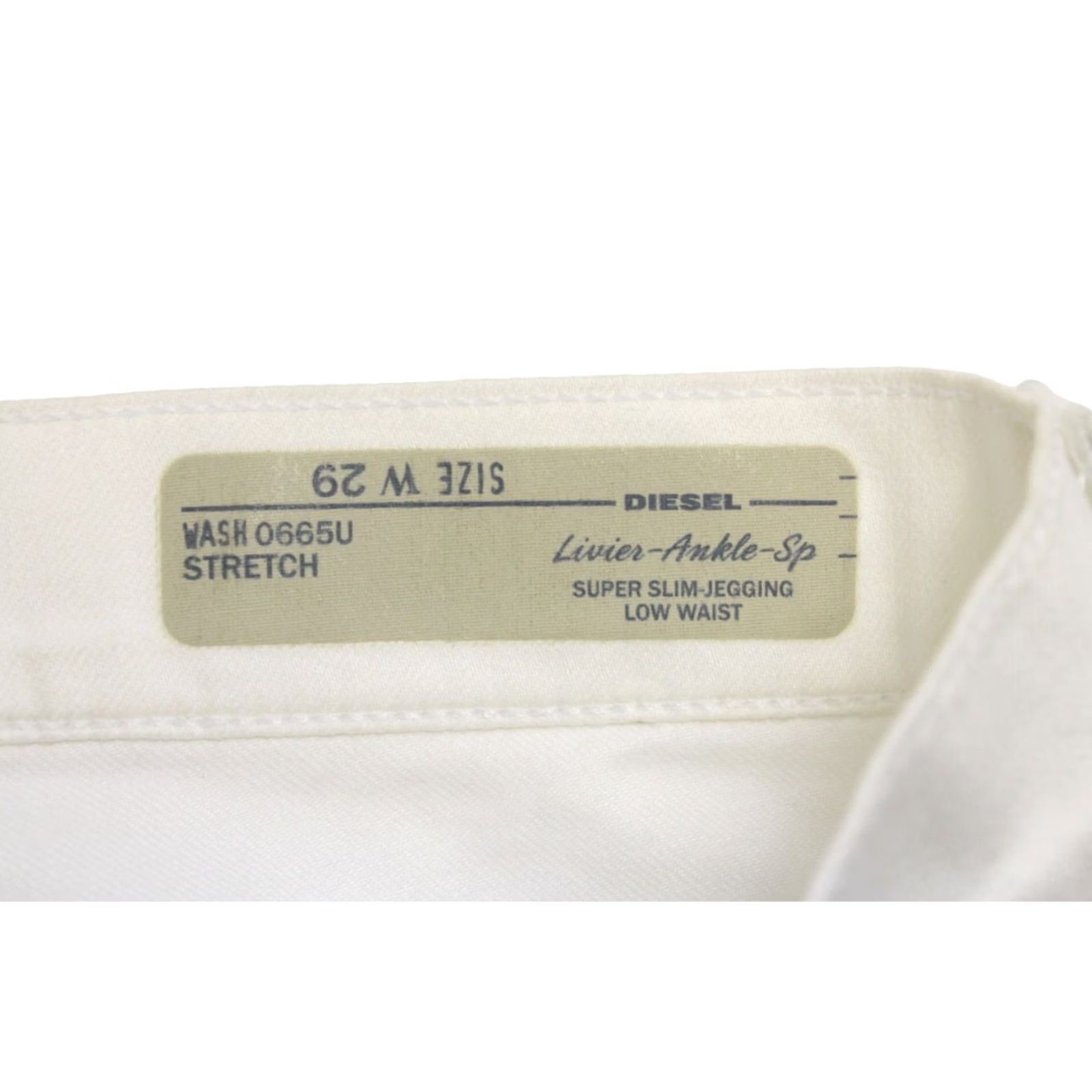 Diesel DIESEL Livier-Ankle-Sp Super Slim-Jegging Jeans Women's W29 Low Waist 0665U Zip White Size 29" - 7 Thumbnail