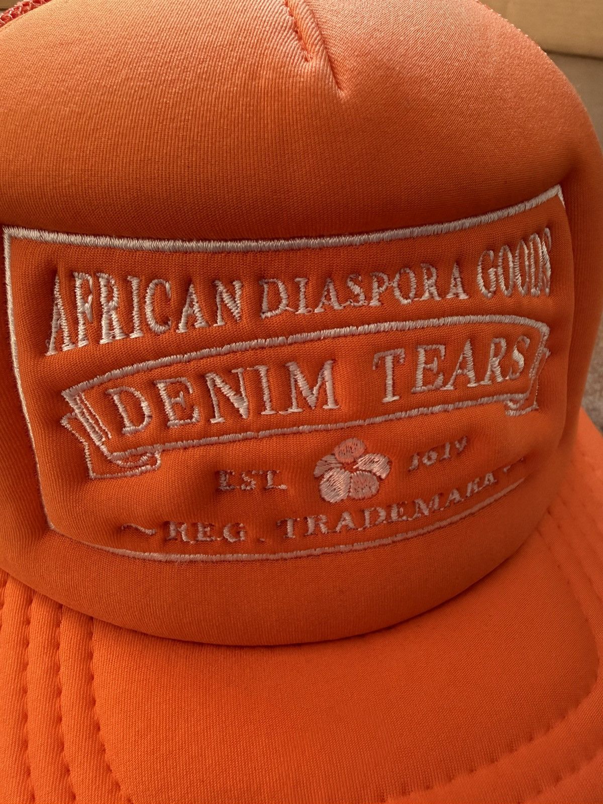 DENIM TEARS Denim Tears ADG Trucker Hat Orange Size ONE SIZE - 3 Thumbnail