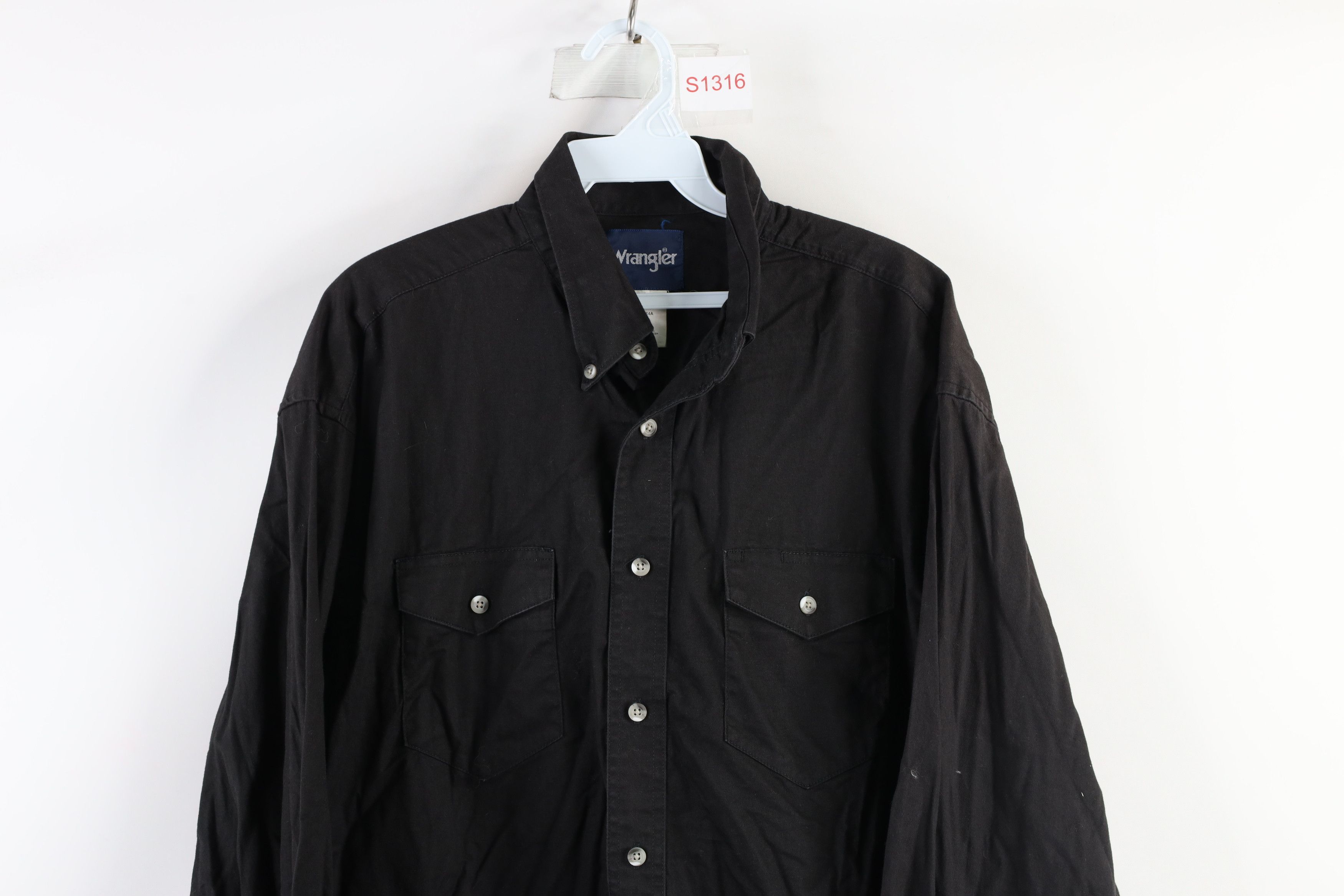 Vintage × Wrangler Vintage 90s Wrangler Western Rodeo Button Shirt Black Cotton Size US L / EU 52-54 / 3 - 2 Thumbnail