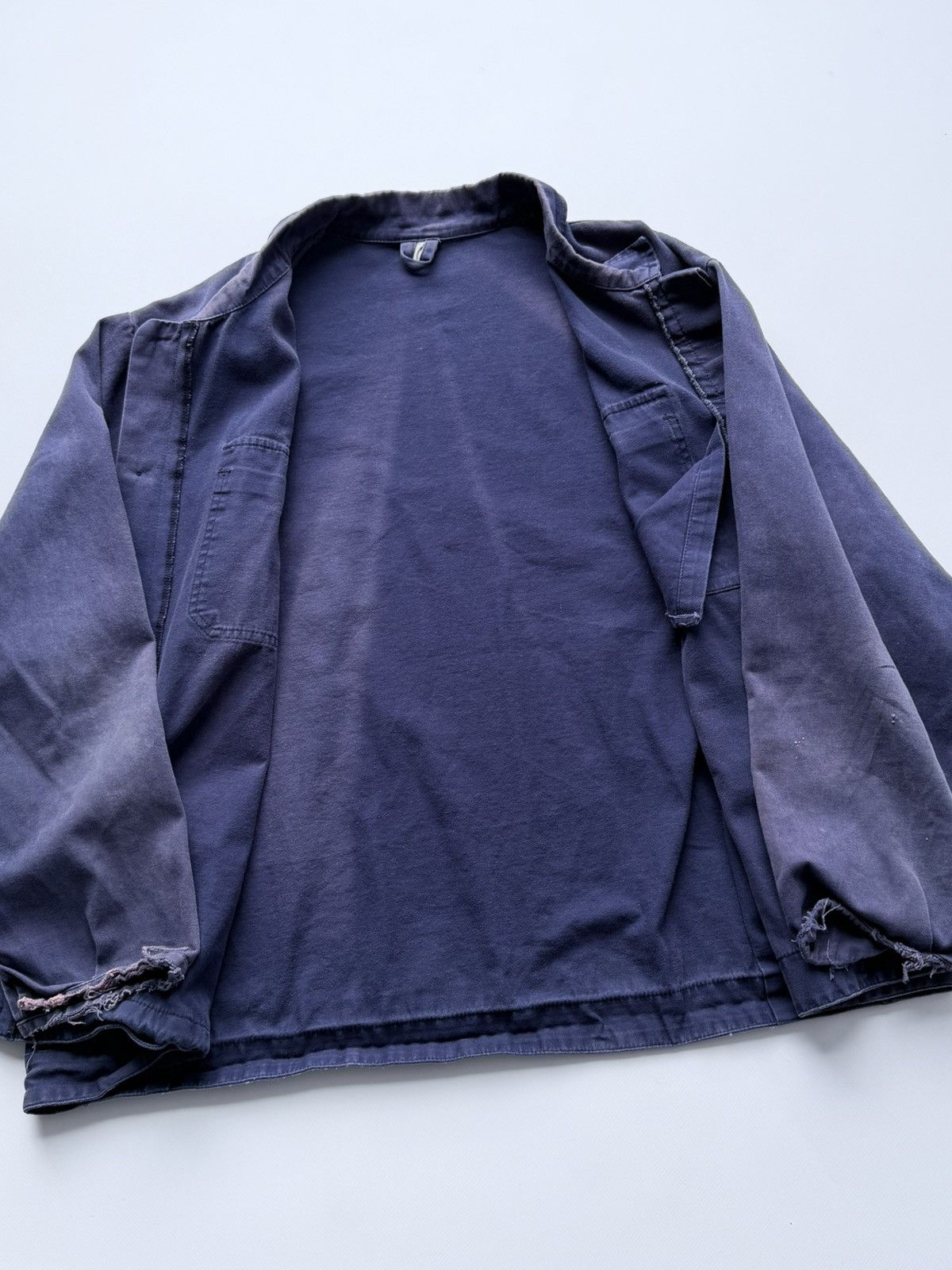 Le Laboureur Vintage 80s French Faded Trashed Snafor Chore Work Jacket Size US XL / EU 56 / 4 - 13 Thumbnail