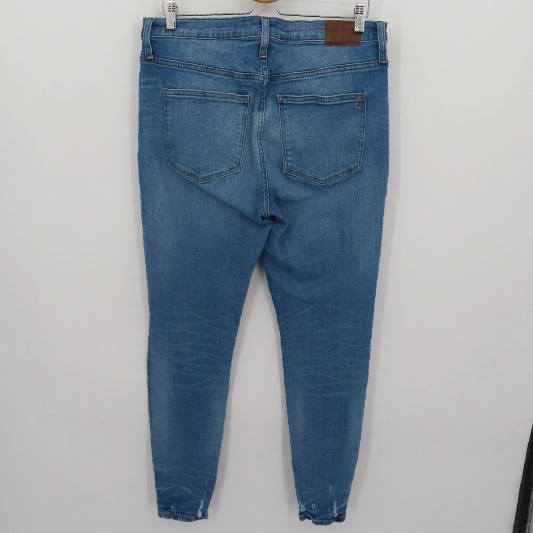 Madewell Madewell Women 32 9in High Rise Skinny Jeans Whiskered Distressed Denim Pockets Size 24" / US 00 / IT 34 - 7 Thumbnail