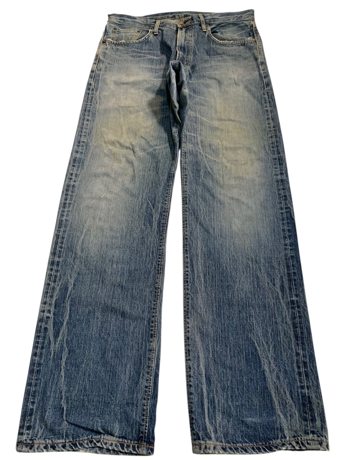 Japanese Brand VINTAGE EDWIN 505Z SELVEDGE RUSTY JAPANESE DISTRESSED DENIM Size US 35 - 2 Thumbnail