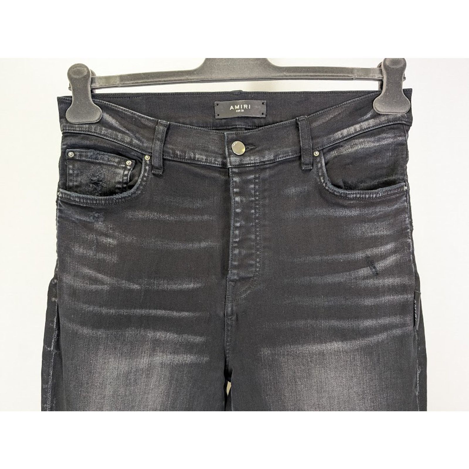 Amiri o1rshd1 Stacked Flare Jeans in Aged Black Size US 30 / EU 46 - 11 Thumbnail