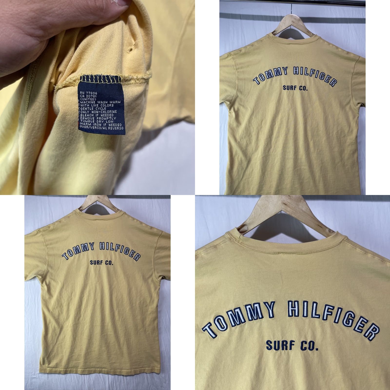 Tommy Hilfiger VINTAGE Tommy Hilfiger Shirt Mens XL Surfing Co. Spell Out Short Sleeve Shirt Mens XL Yellow Logo 90s Beach Retro American Boys Mens Size US XL / EU 56 / 4 - 9 Thumbnail