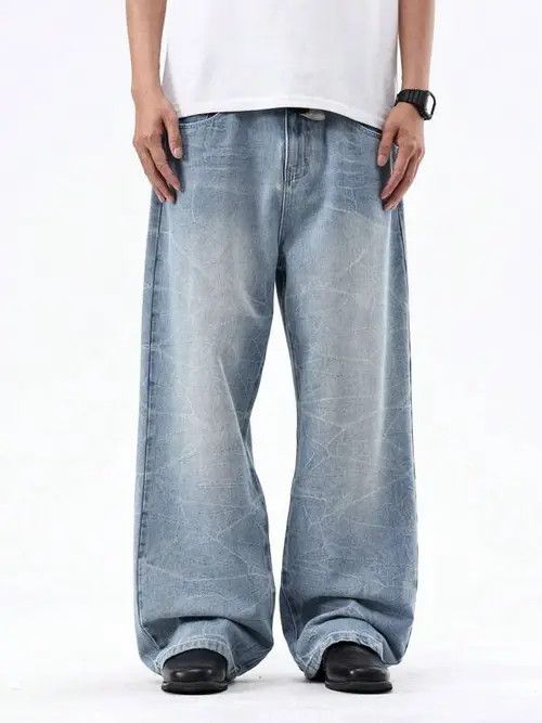 Jean × Vintage RETRO vintage baggy loose denim jeans Size US 30 / EU 46 - 1 Thumbnail