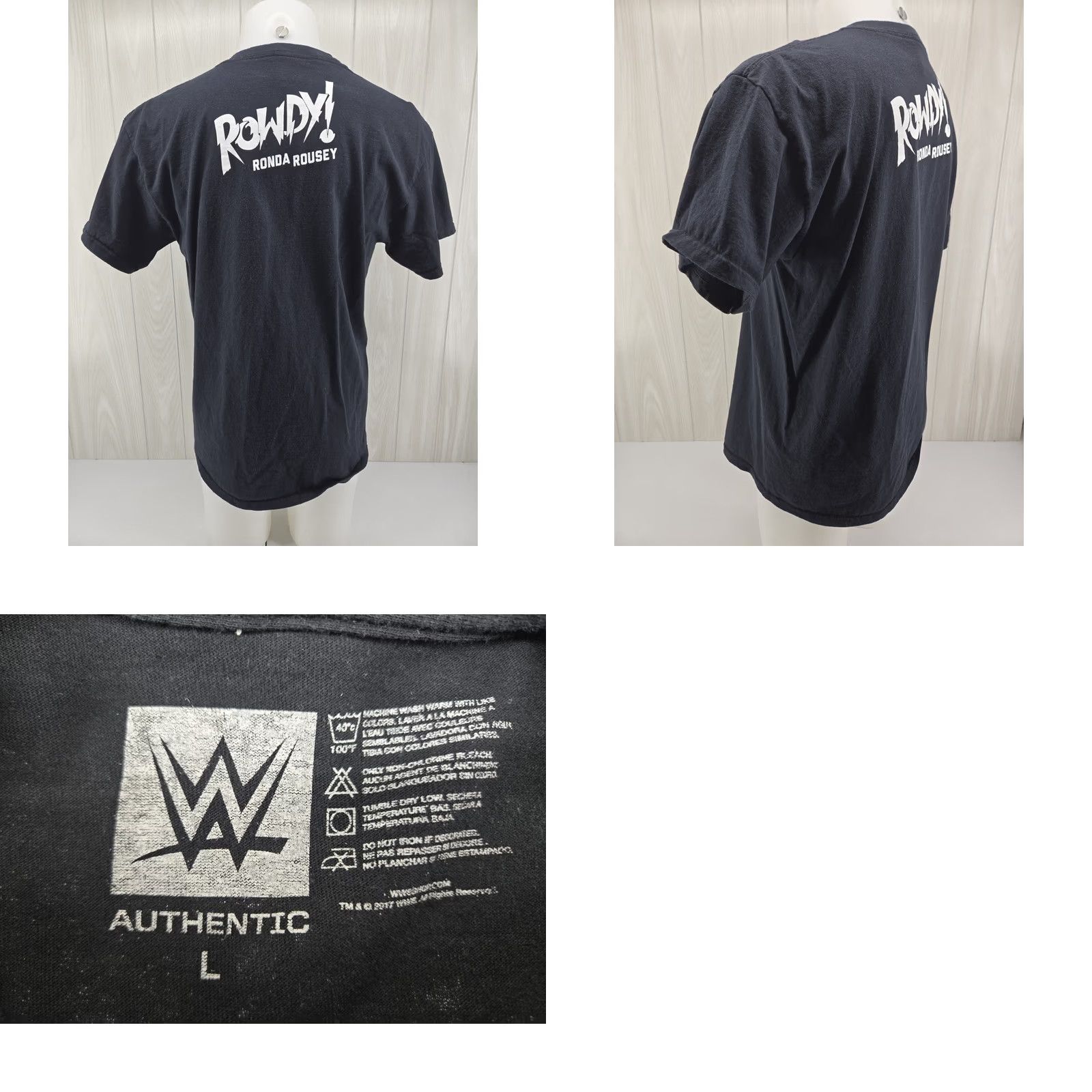 Vintage WWE Ronda Rousey T Shirt Mens Large Short Sleeve Black Wrestling Tee Tap Size US L / EU 52-54 / 3 - 8 Thumbnail