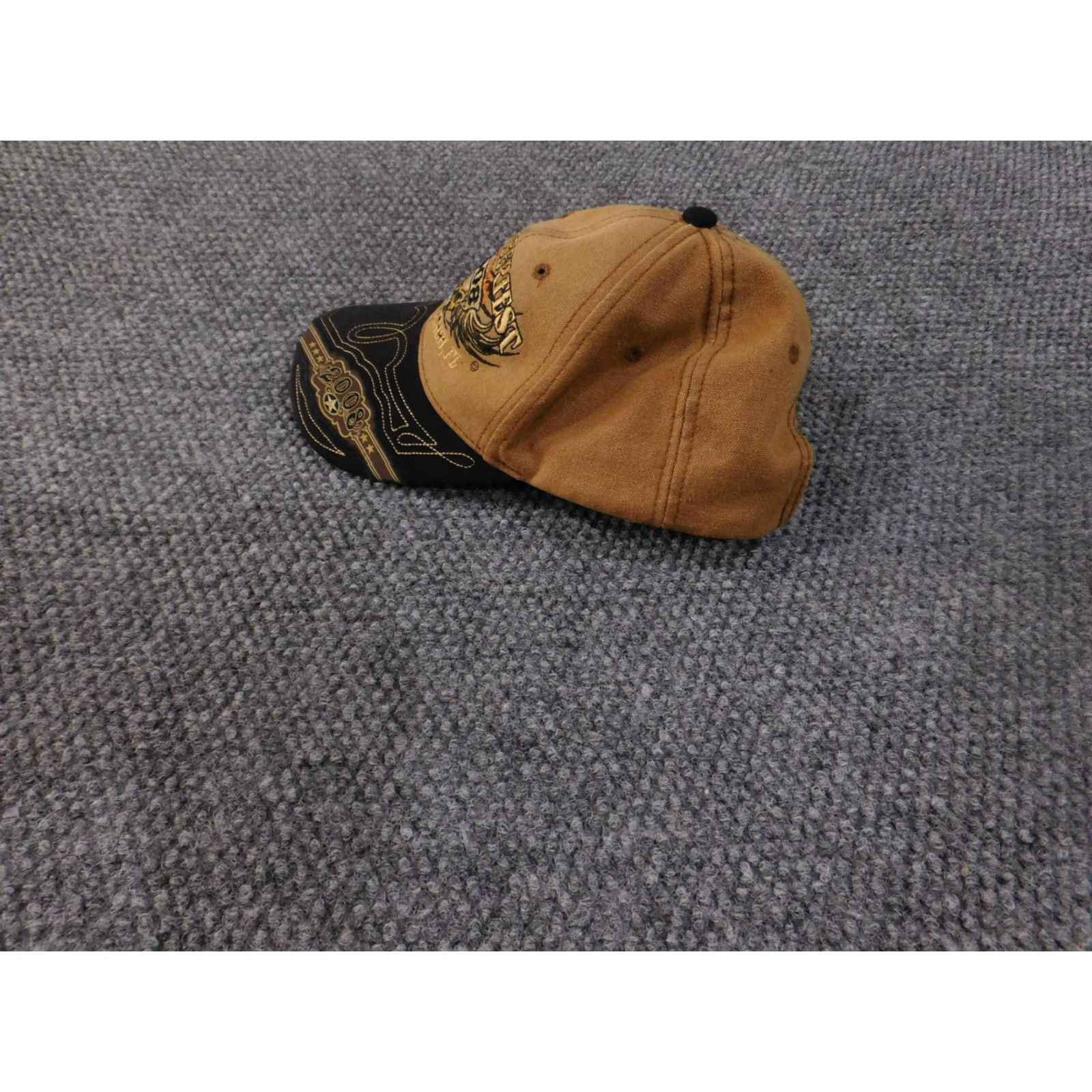 Vintage VINTAGE Biketoberfest Hat Cap Strap Back Brown Black Embroidered Daytona Beach 2008 Mens Size ONE SIZE - 5 Thumbnail