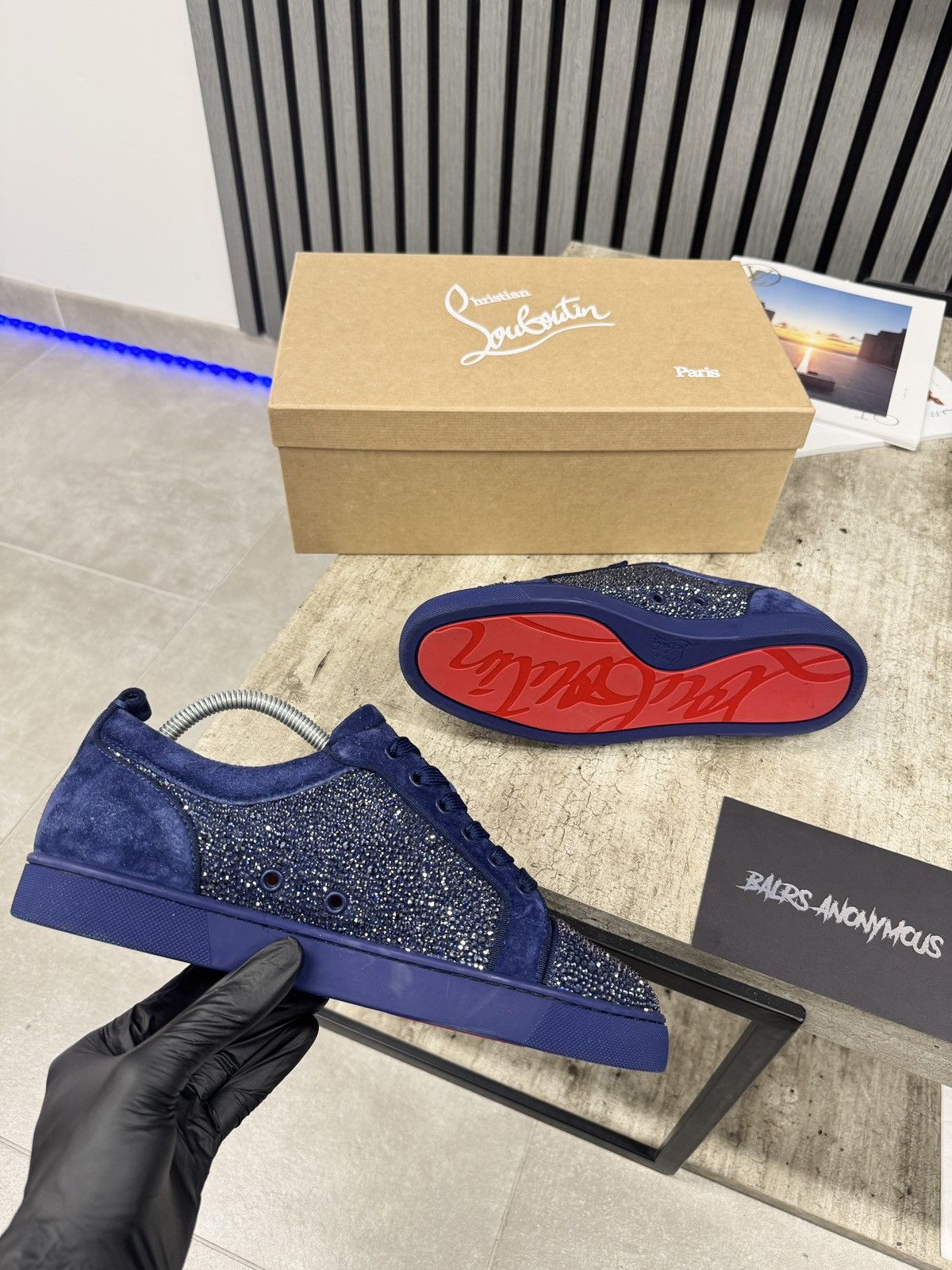 Christian Louboutin Christian Louboutin Louis Junior Strass Trainers RRP £1950 Size US 8.5 / EU 41-42 - 2 Thumbnail