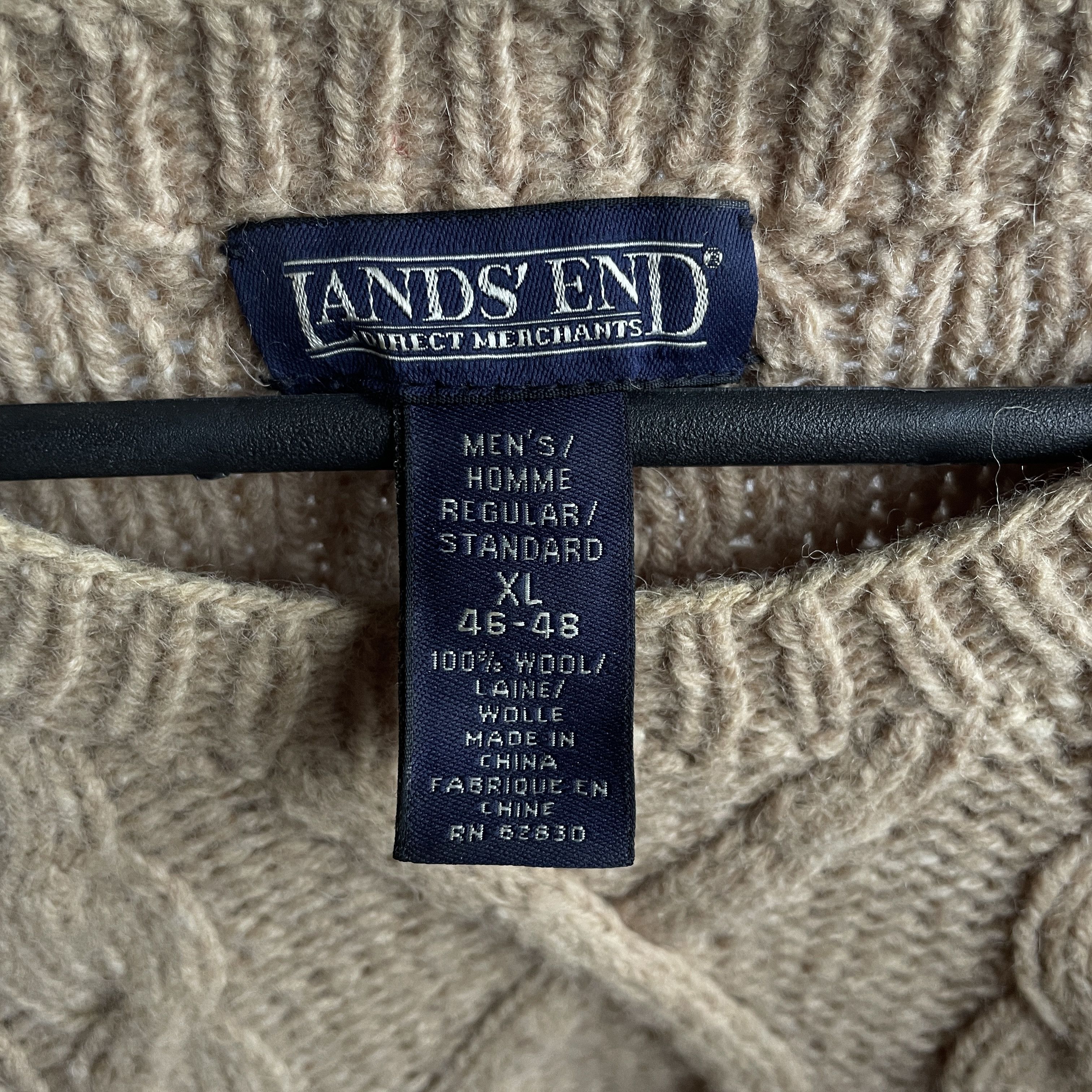 Lands' End Lands End Vintage Cable Knit Heavy Wool Sweater Size XL Size US XL / EU 56 / 4 - 11 Thumbnail