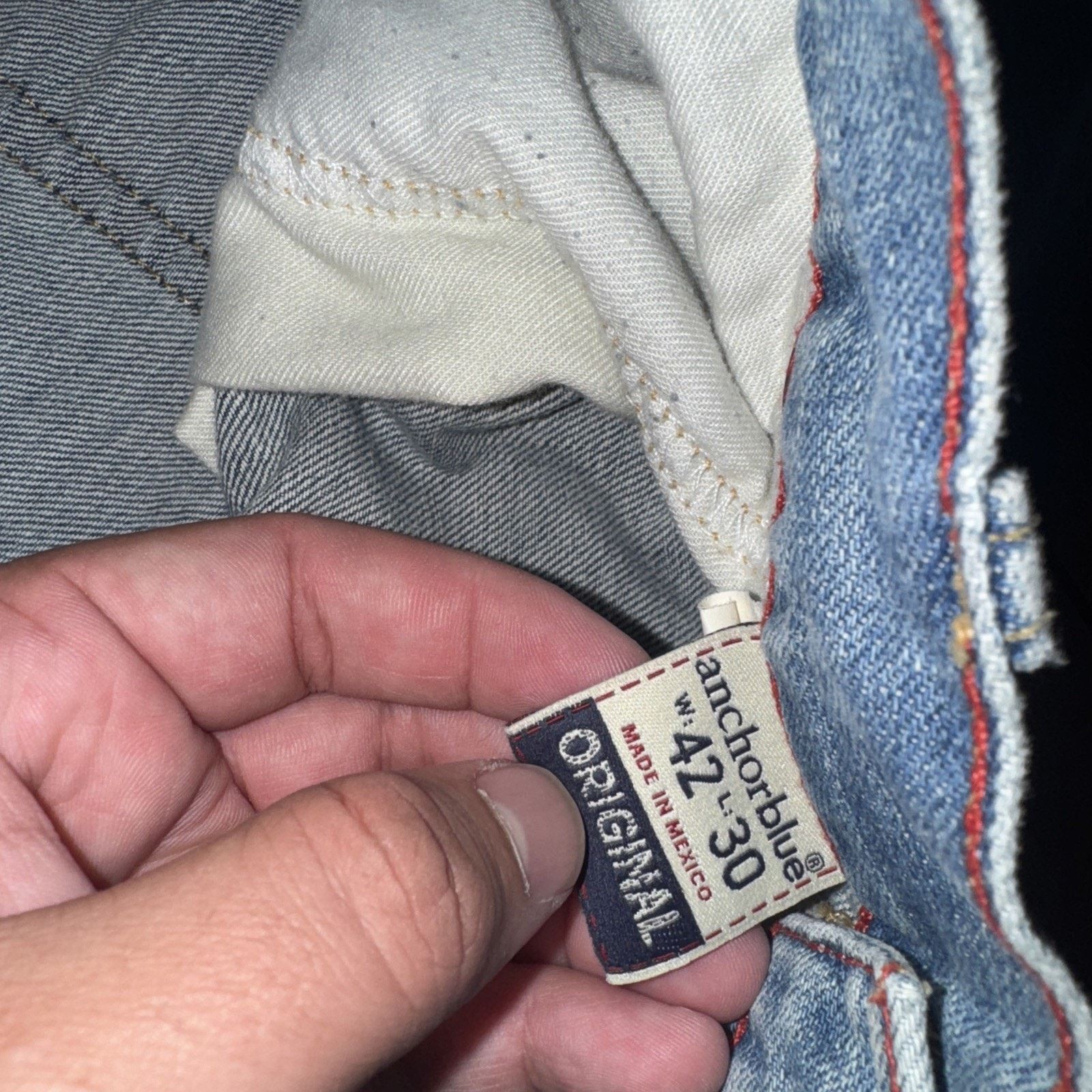 Anchor Blue × Vintage Vintage Anchor Blue Denim Jeans 42x33 Blue Baggy Skater Y2K Size US 42 / EU 58 - 4 Thumbnail