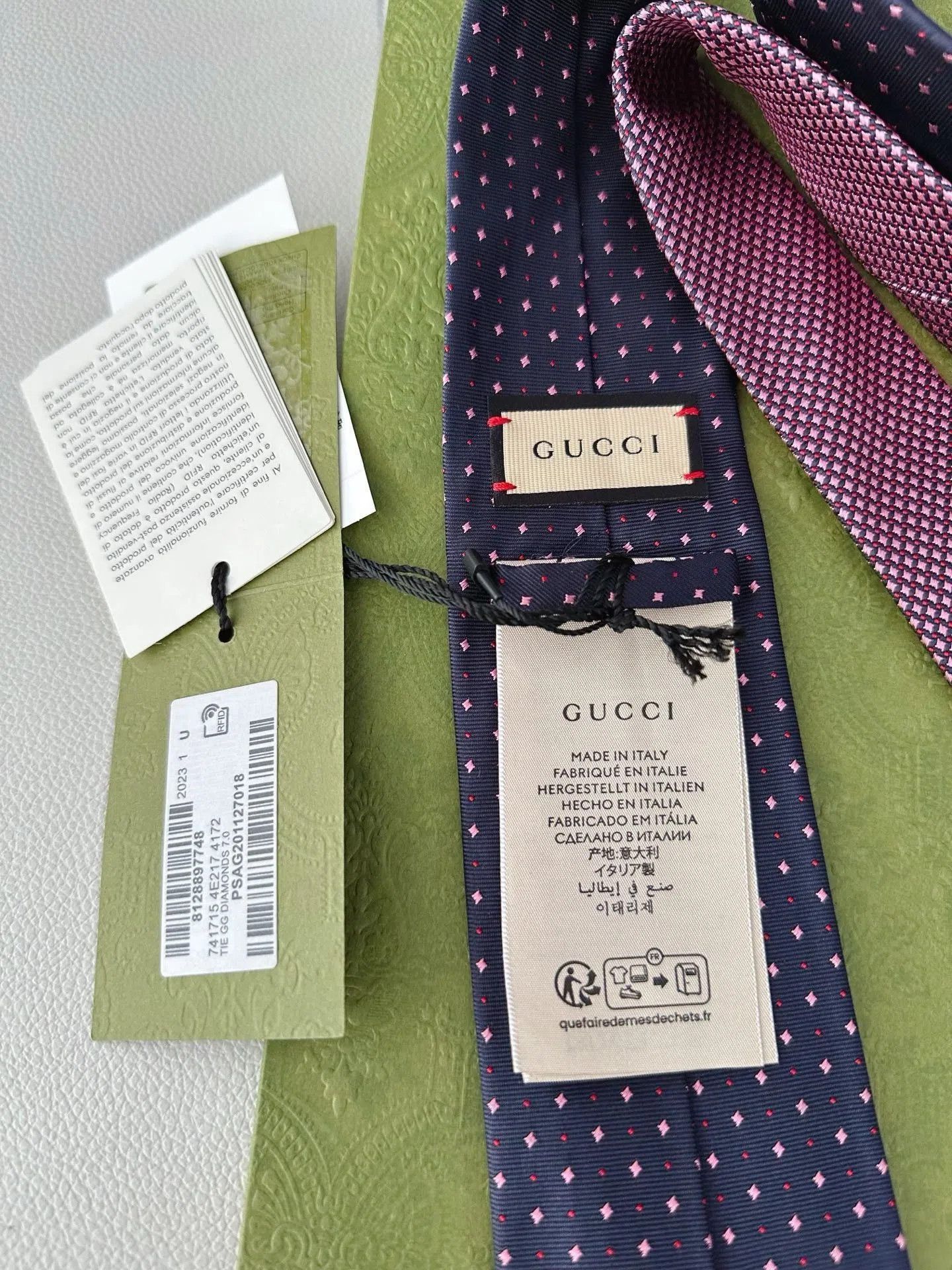 Gucci Gucci GG Embroidered Polka Dot Tie. Size ONE SIZE - 4 Thumbnail