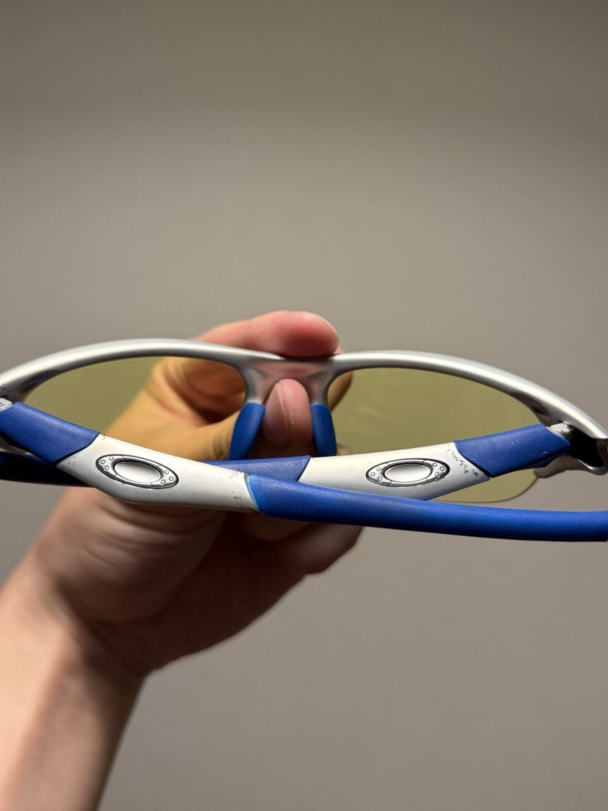 Oakley OAKLEY HALF JACKET SILVER BLUE SUNGLASSES Size ONE SIZE - 5 Thumbnail