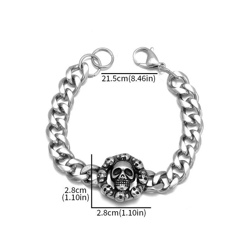 Jewelry Gothic Full Skull Ghost Head Bracelet Size ONE SIZE - 4 Thumbnail