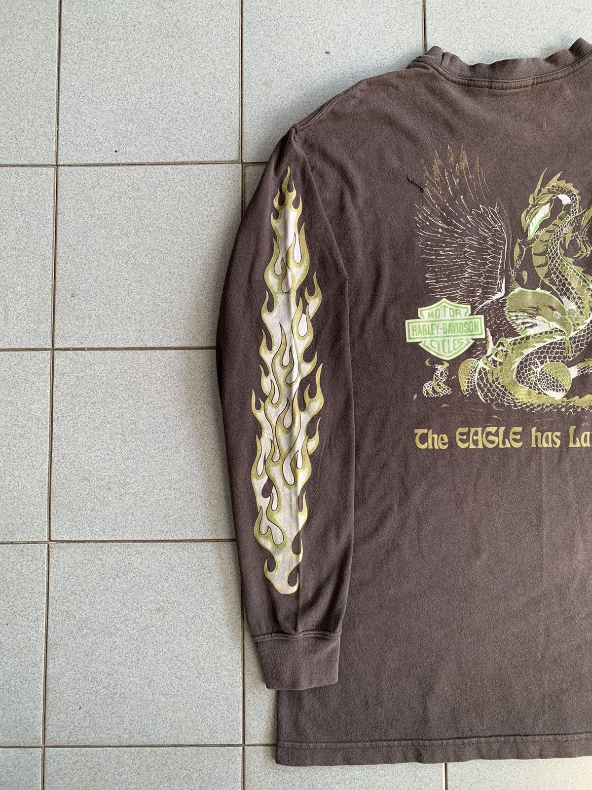 Harley Davidson Vintage Harley Davidson Green Flame Long sleeve Size US L / EU 52-54 / 3 - 9 Thumbnail