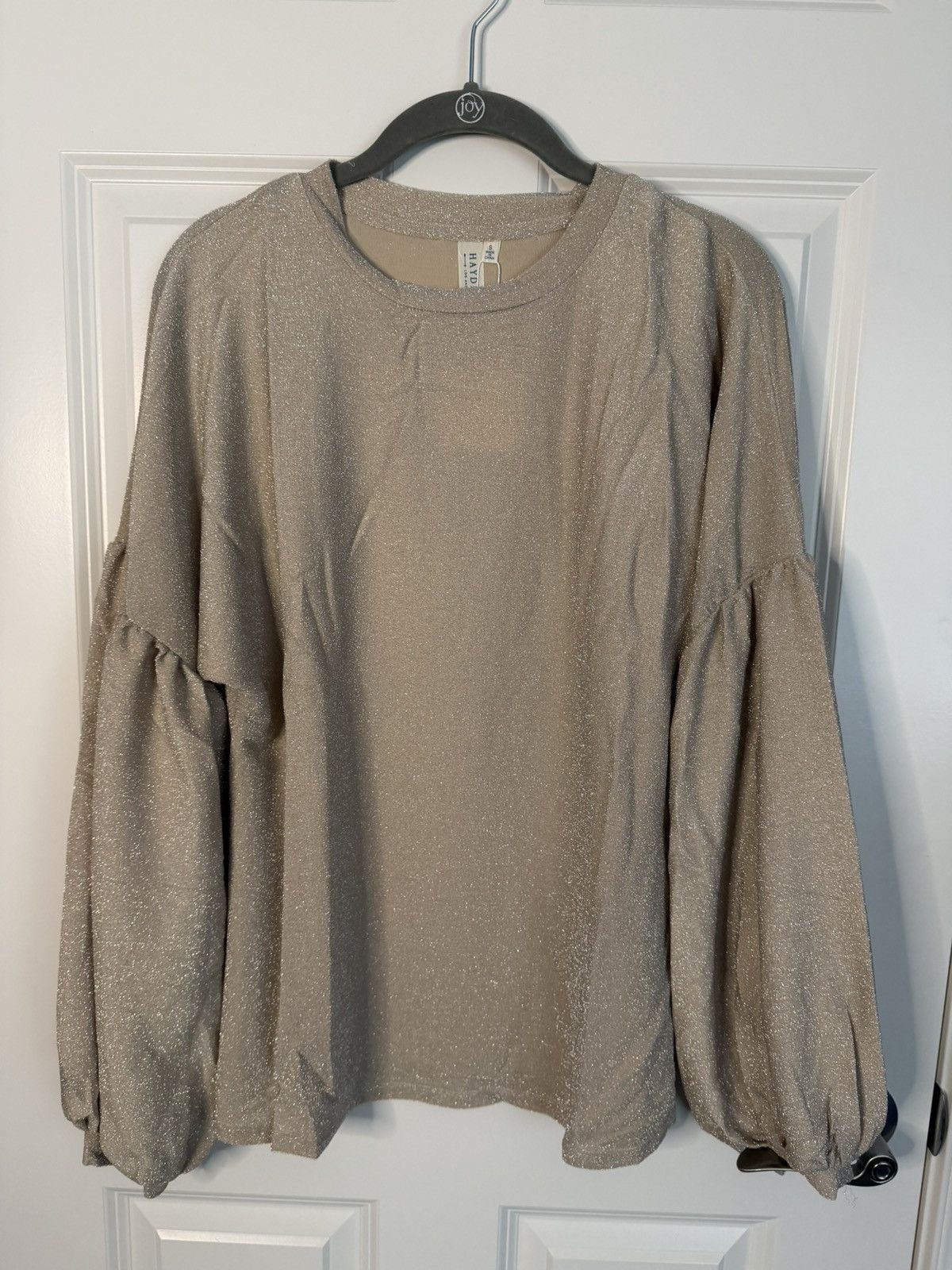 Other Hayden Shimmering Beige Blouse with balloon sleeves new Size S / US 4 / IT 40 - 1 Thumbnail