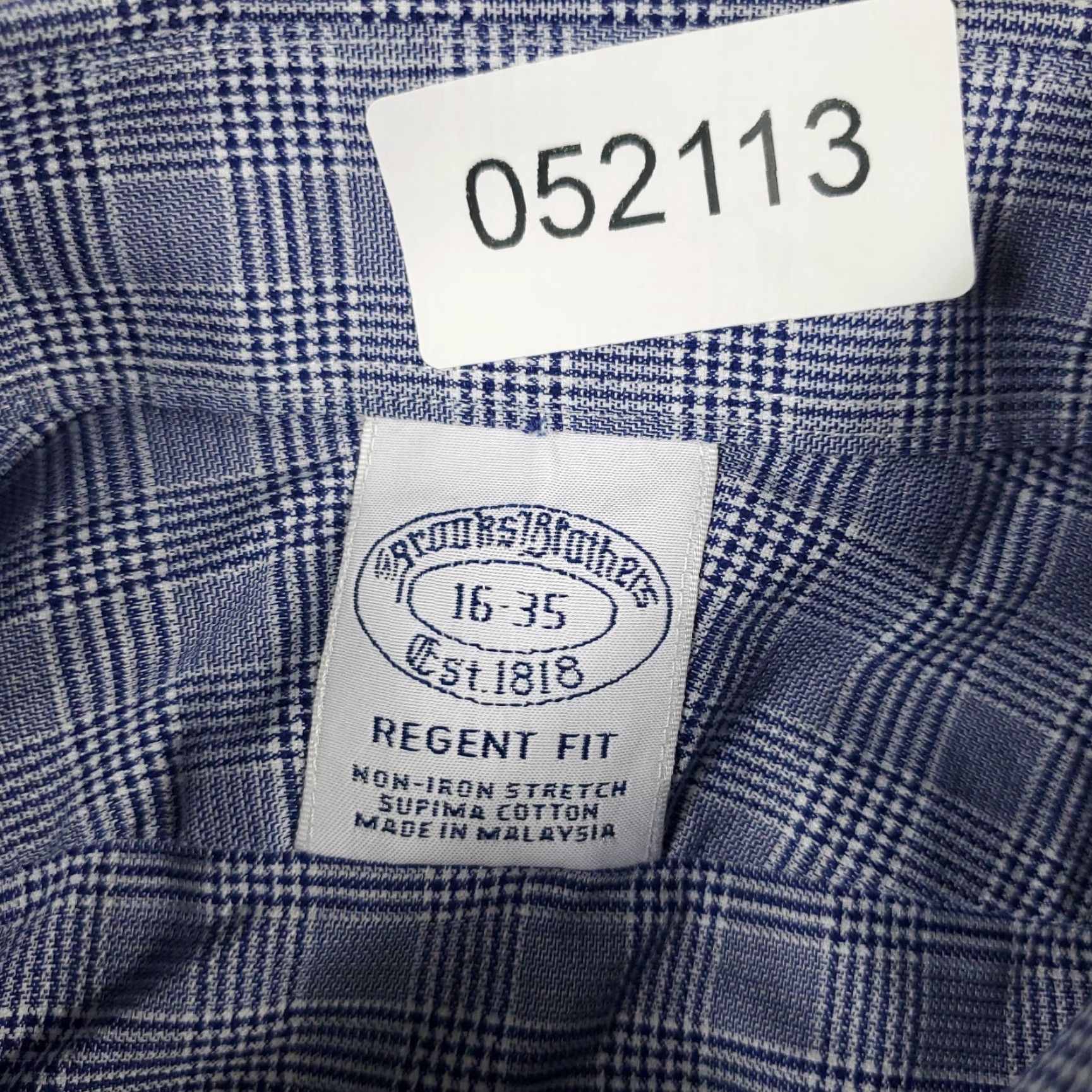Brooks Brothers Brooks Brothers Dress Shirt Mens Size 16 Blue Plaid Long Sleeve Button Up Size 42R - 6 Thumbnail