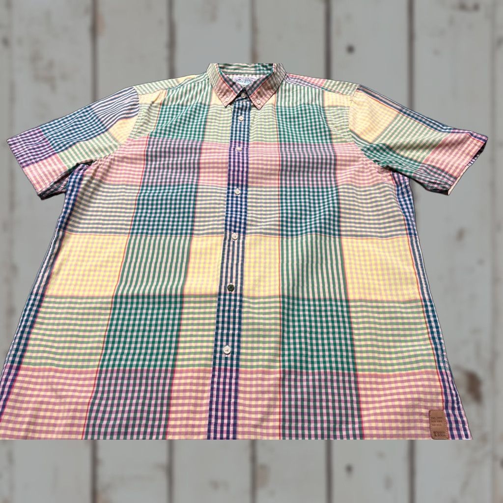 Scotch & Soda SCOTCH & SODA Shirt Button-Up Plaid Short Sleeve XL Men Multicolor Cotton Blend Casual Casualwear 90s Beach Colorful Patterned Shirt Mens XL Size US XL / EU 56 / 4 - 1 Thumbnail