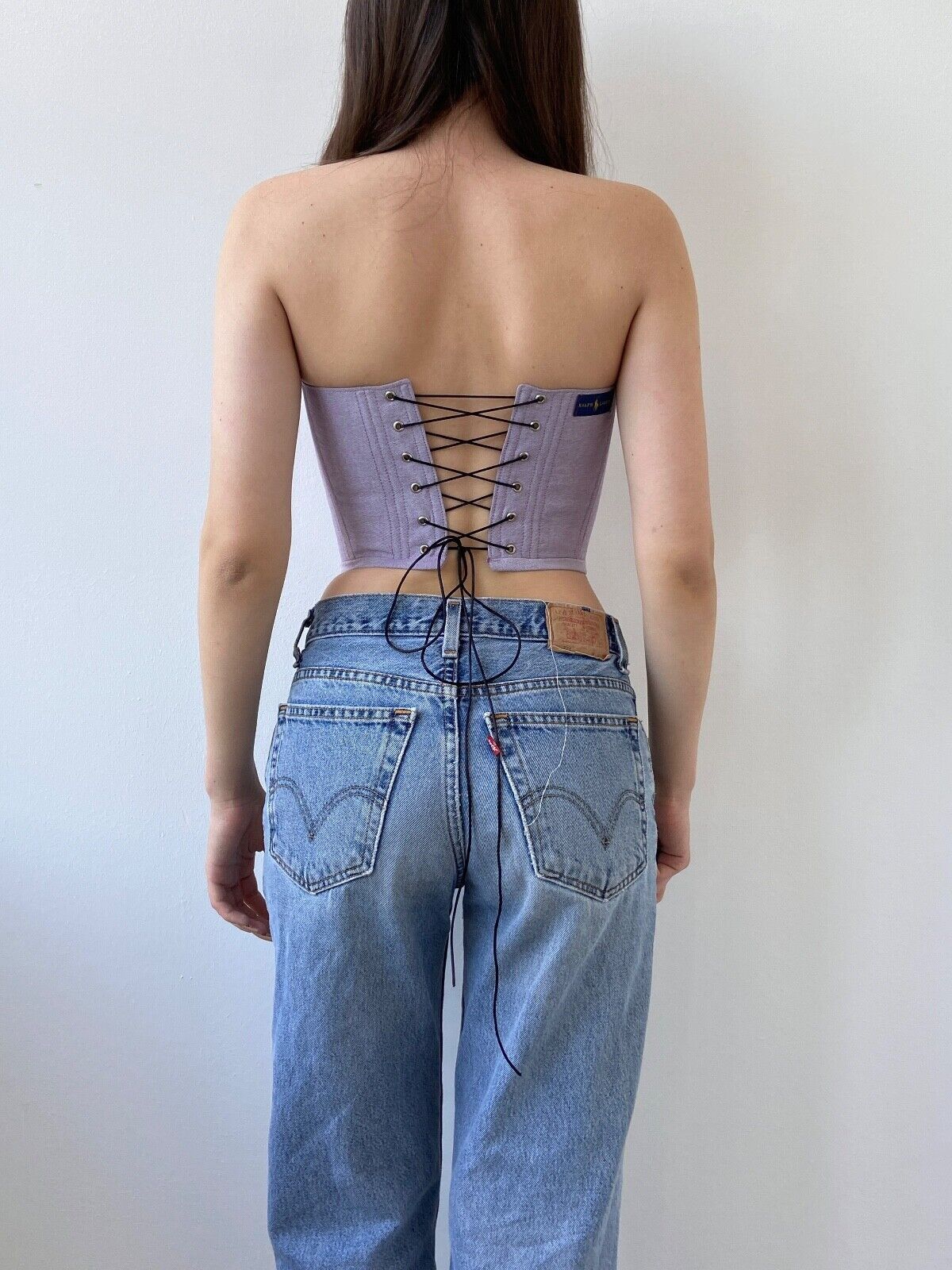 Handmade Handmade Polo Ralph Lauren Purple Women's Crop Top Corset Size S / US 4 / IT 40 - 3 Thumbnail