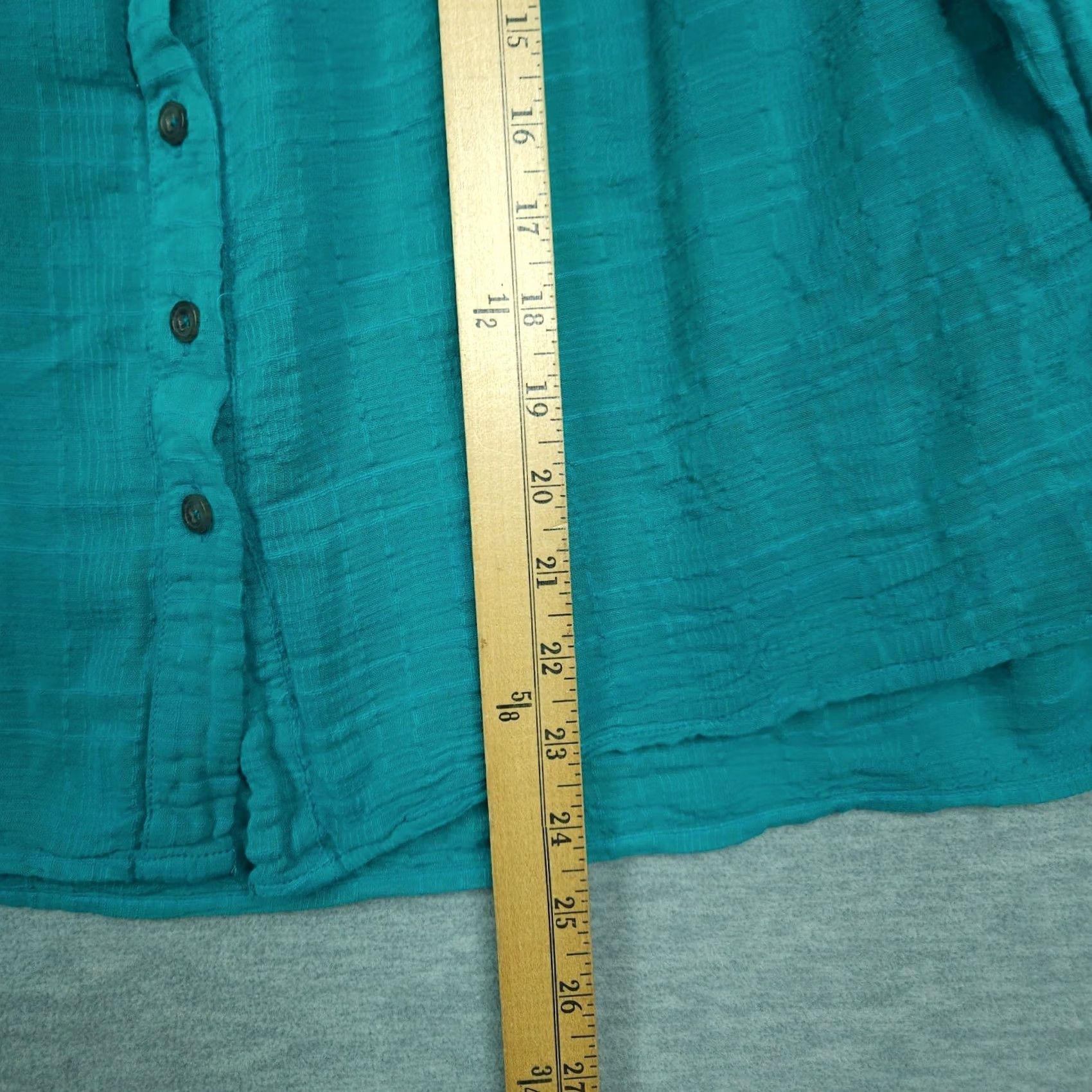 Anthropologie Pilcro By Anthropologie Mila Draped Swiss Dot Long Sleeve Button Up Shirt XS Green Women's Regular Shirt Size XS / US 0-2 / IT 36-38 - 5 Thumbnail