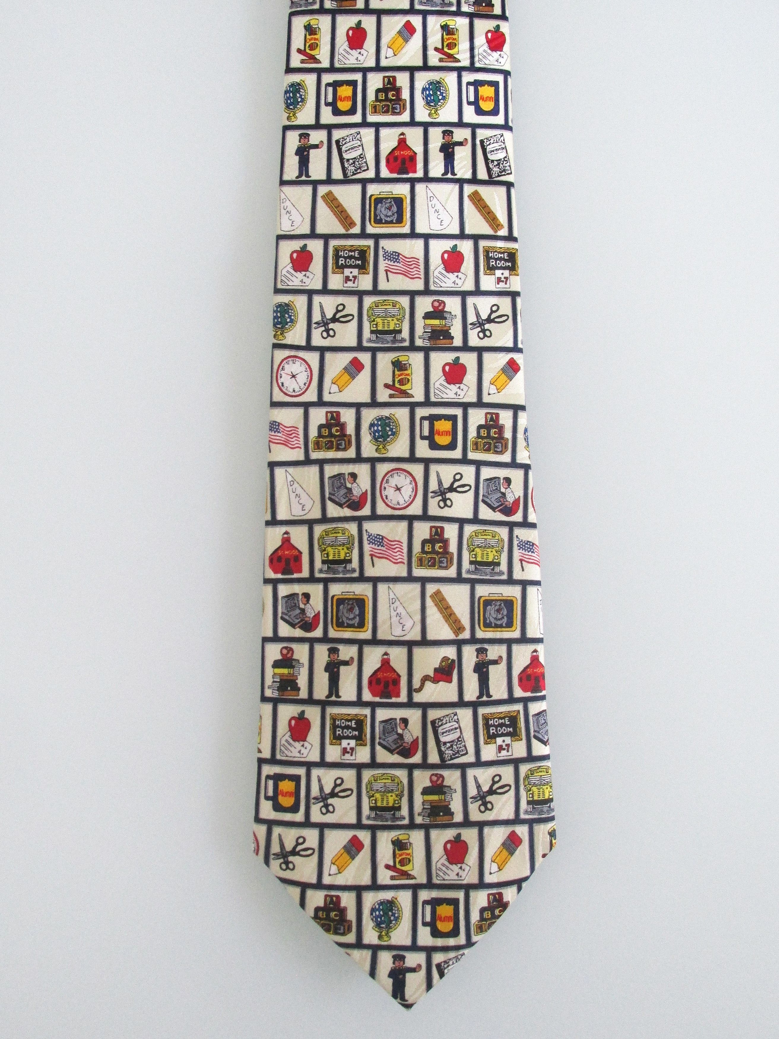 Other Museum Artifacts (NWT) "School Days" Men's Silk Tie Size ONE SIZE - 2 Thumbnail