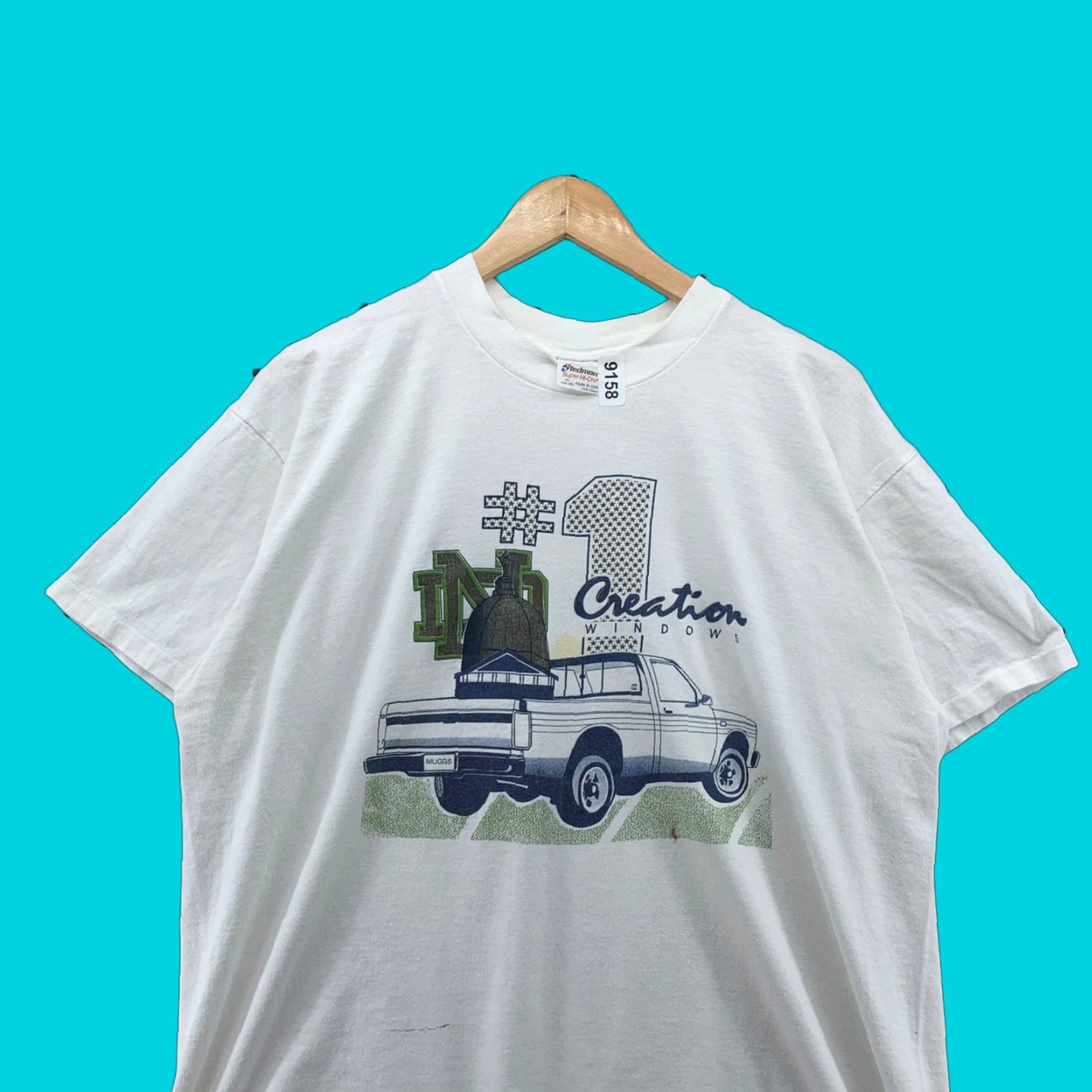Vintage Vintage Notre Dame White T-Shirt - Stedman, 80s, Large, Mens, Short Sleeve, Crew Neck, Single Stitch, Logo, University Spirit Size US L / EU 52-54 / 3 - 1 Thumbnail
