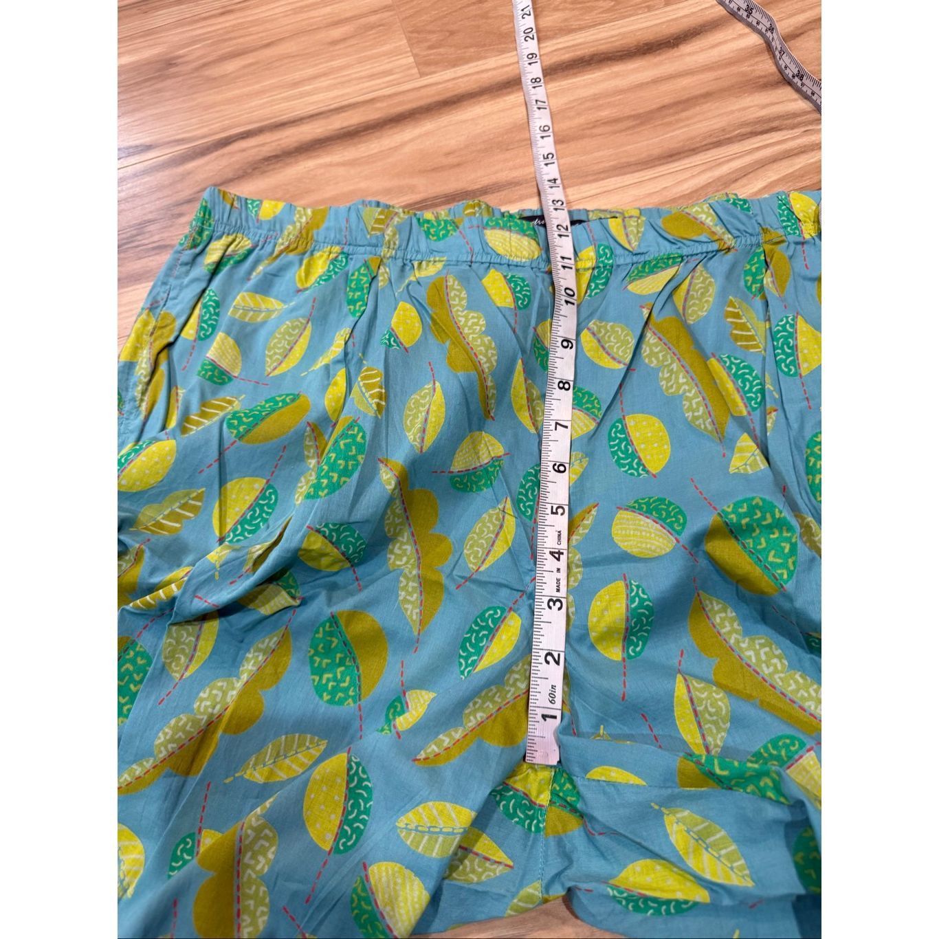 Guru Gudrun Sjoden Green Leaf Print Wide Leg Pants size XXL Size 42" / US 20 - 9 Thumbnail