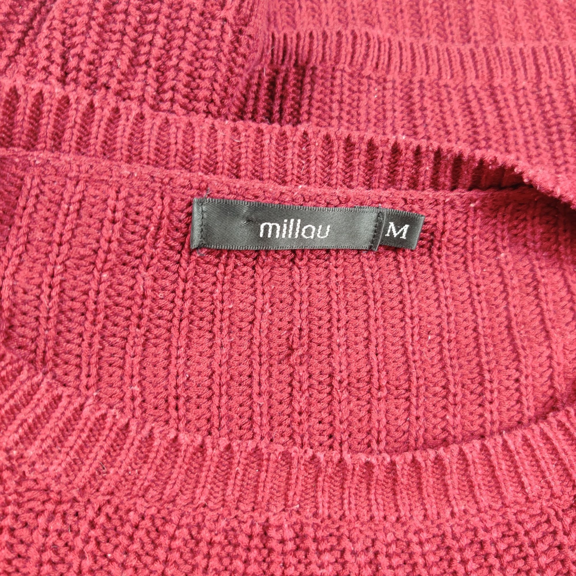 Other Millau Womens Crop Sweater M Burgundy Pullover Chunky Knit L Size M / US 6-8 / IT 42-44 - 3 Thumbnail