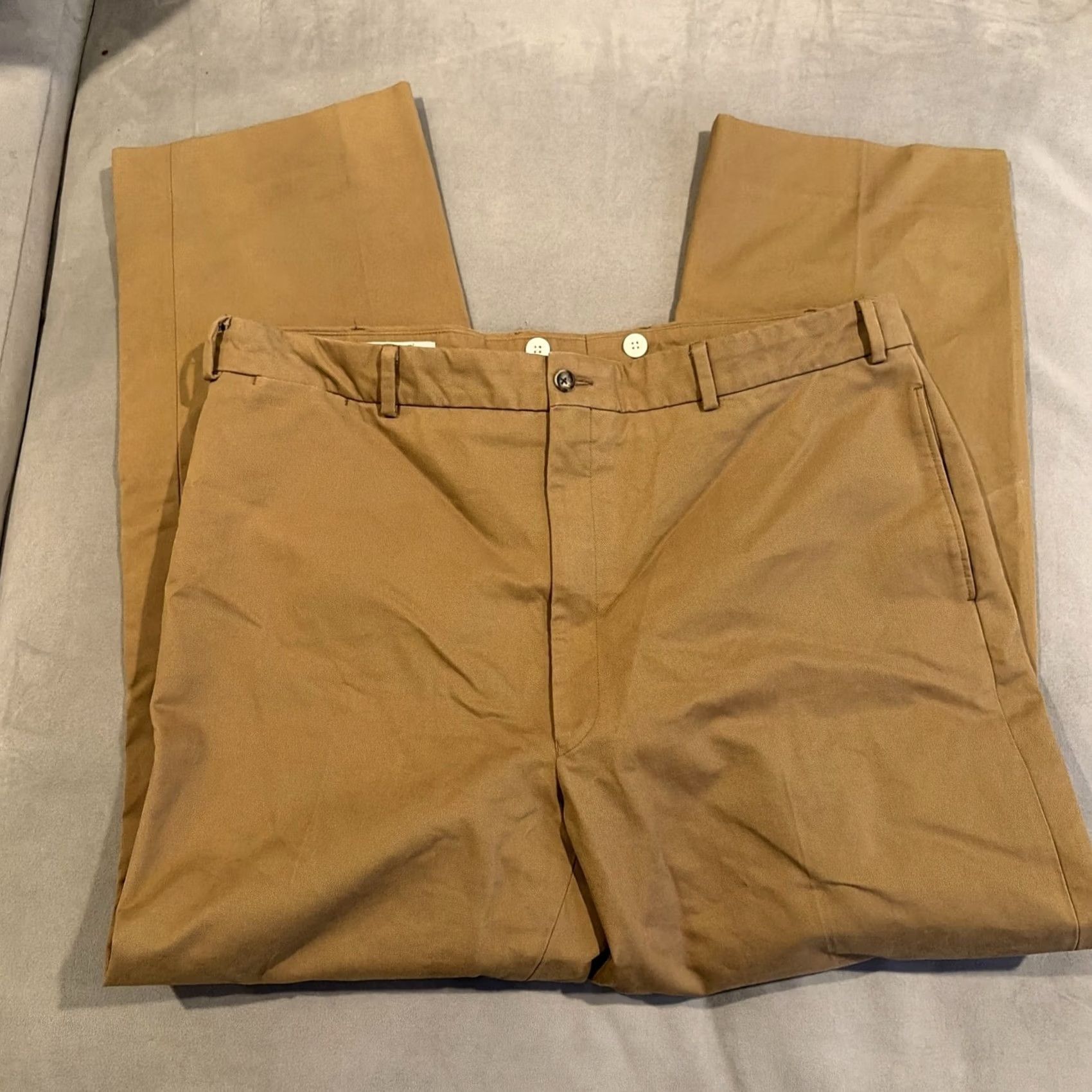 Vintage O'Connell's Brisbane Moss Heavy Cotton Twill Flat Front Pants 40" X 30" Brown Cotton Men Pants Slit Pockets Flat Front Slacks Chino Regular Mens Size US 40 / EU 56 - 6 Thumbnail