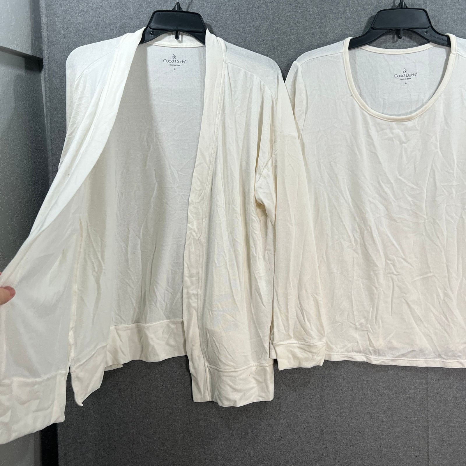Other Cuddl Duds Seriously Soft 2-Piece Tee & Wrap Set Hthr Porcel Size L / US 10 / IT 46 - 7 Thumbnail