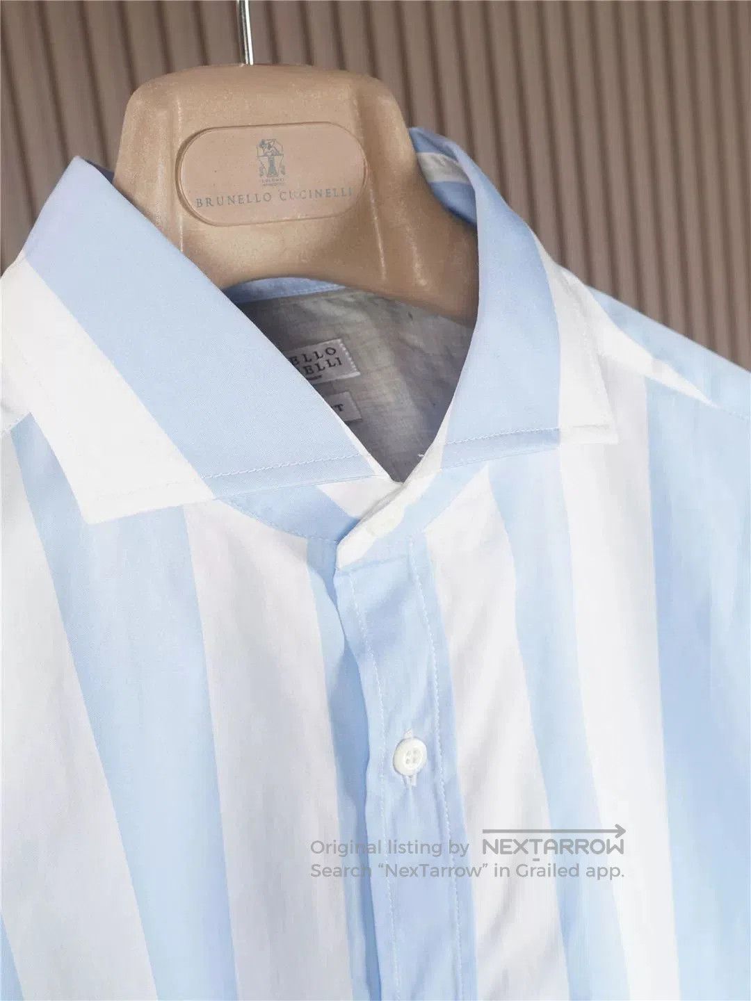 Brunello Cucinelli Brunello Cucinelli Striped Dress Shirt. Size US XS / EU 42 / 0 - 3 Thumbnail