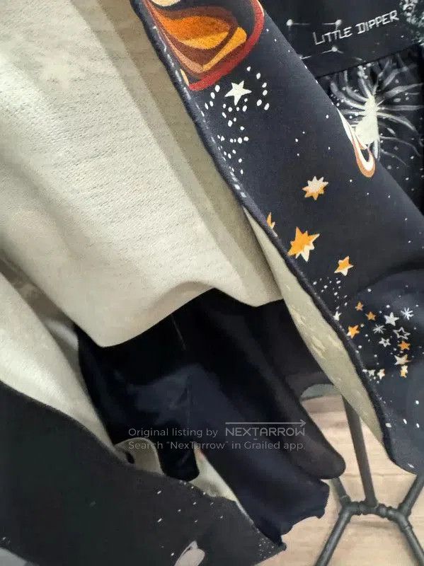 Valentino Valentino Black Cotton Dress with Cosmic Print . Size L / US 10 / IT 46 - 4 Thumbnail
